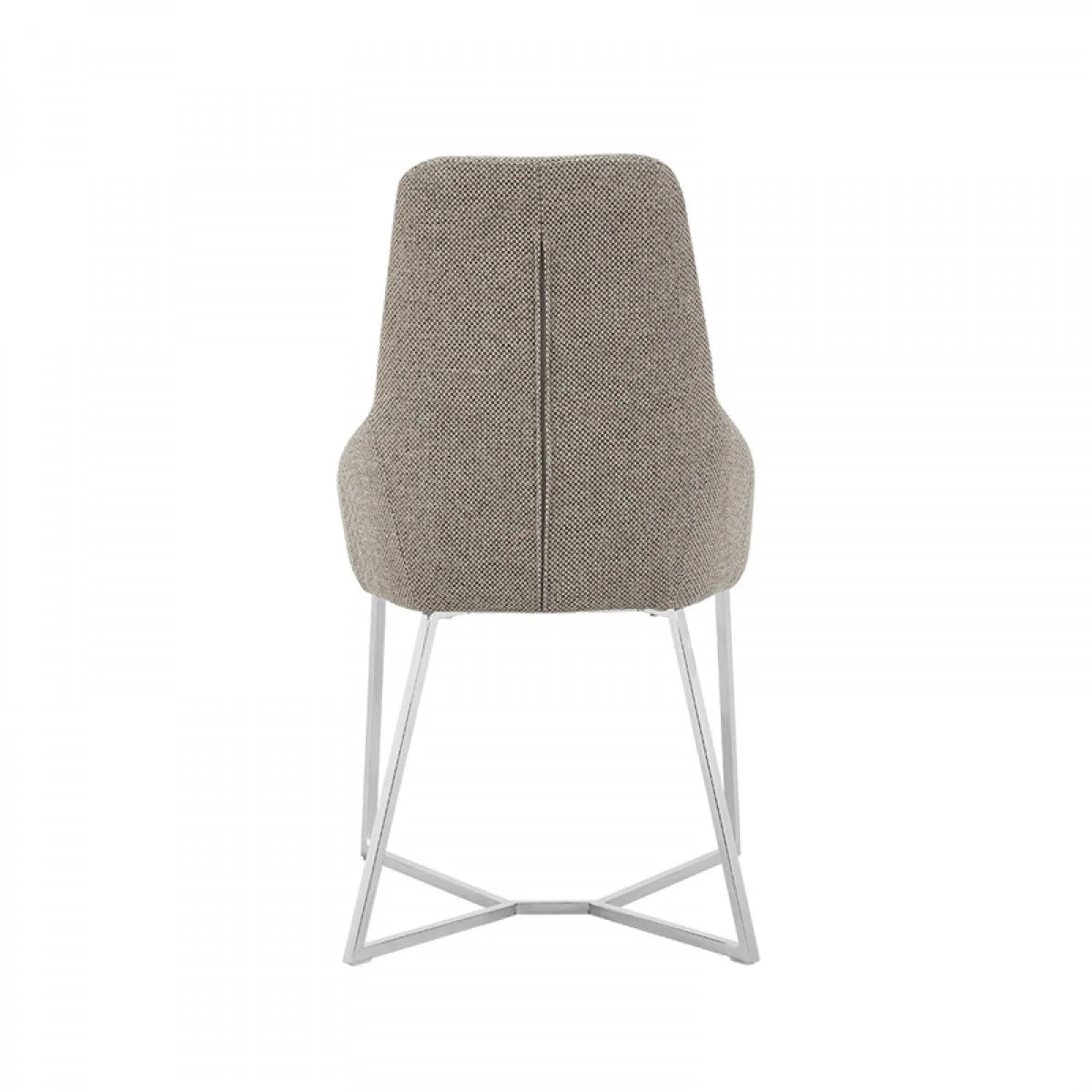 Set Of 2 Light Grey And Geo Stainless Steel Dining Chairs By Homeroots - Image 5