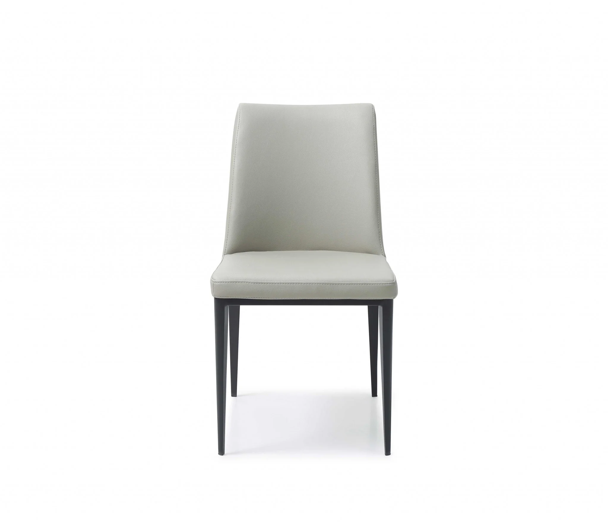 Set Of 2 Light Grey Faux Leather And Metal Dining Chairs By Homeroots - Image 2