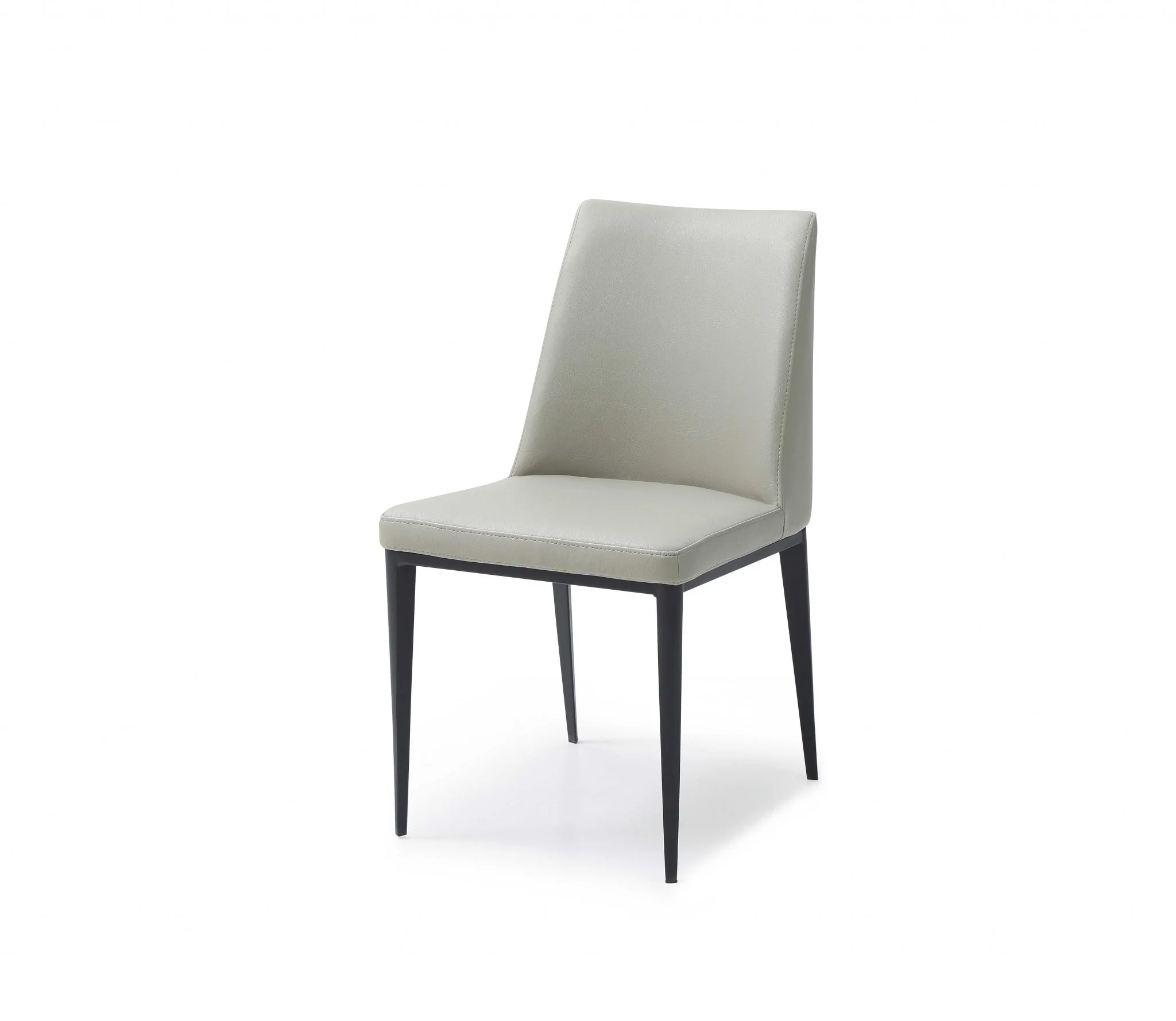 Set Of 2 Light Grey Faux Leather And Metal Dining Chairs By Homeroots - Image 3