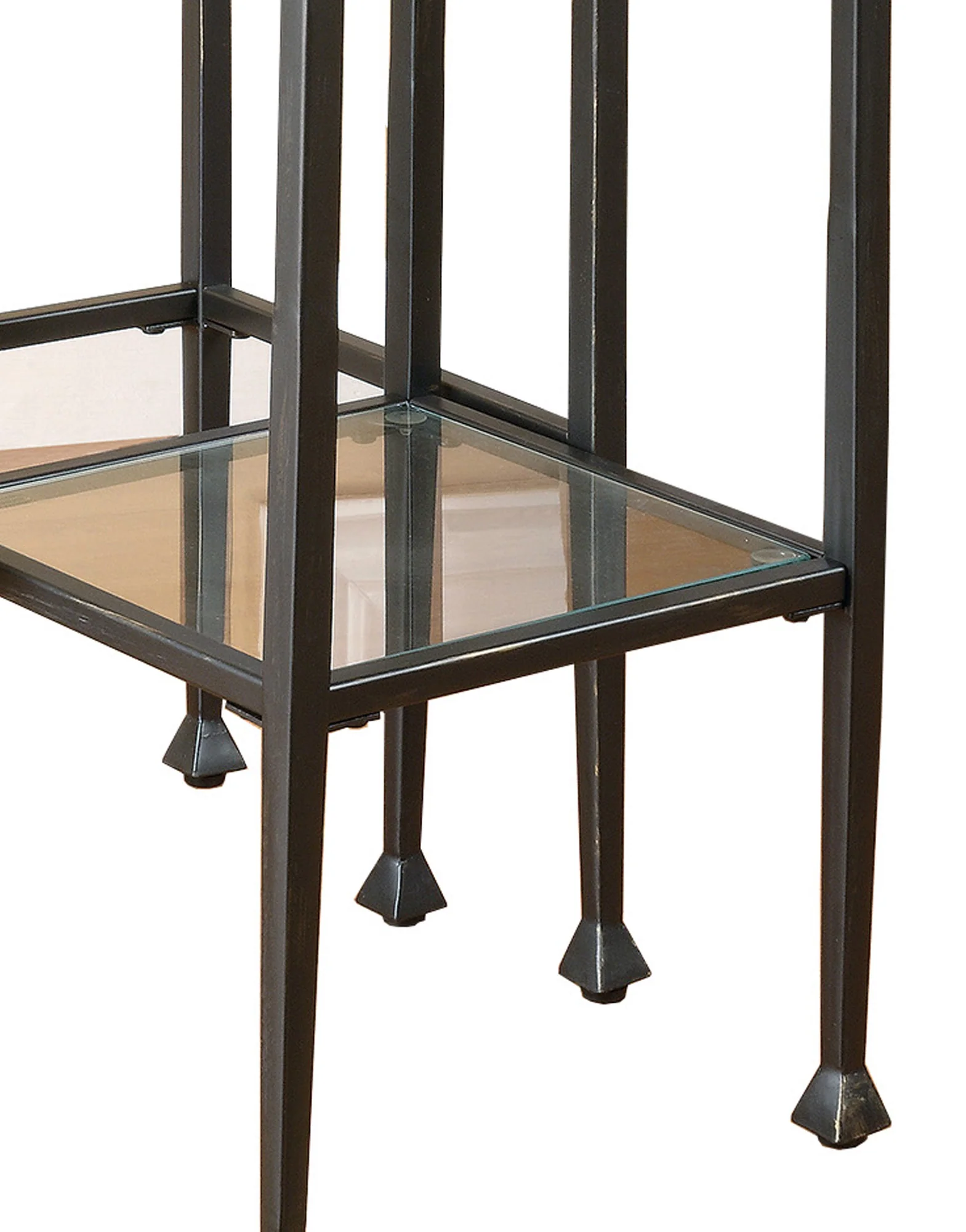 Set Of 2 Metal Nesting Tables With Glass Top, Black By Benzara - Image 3