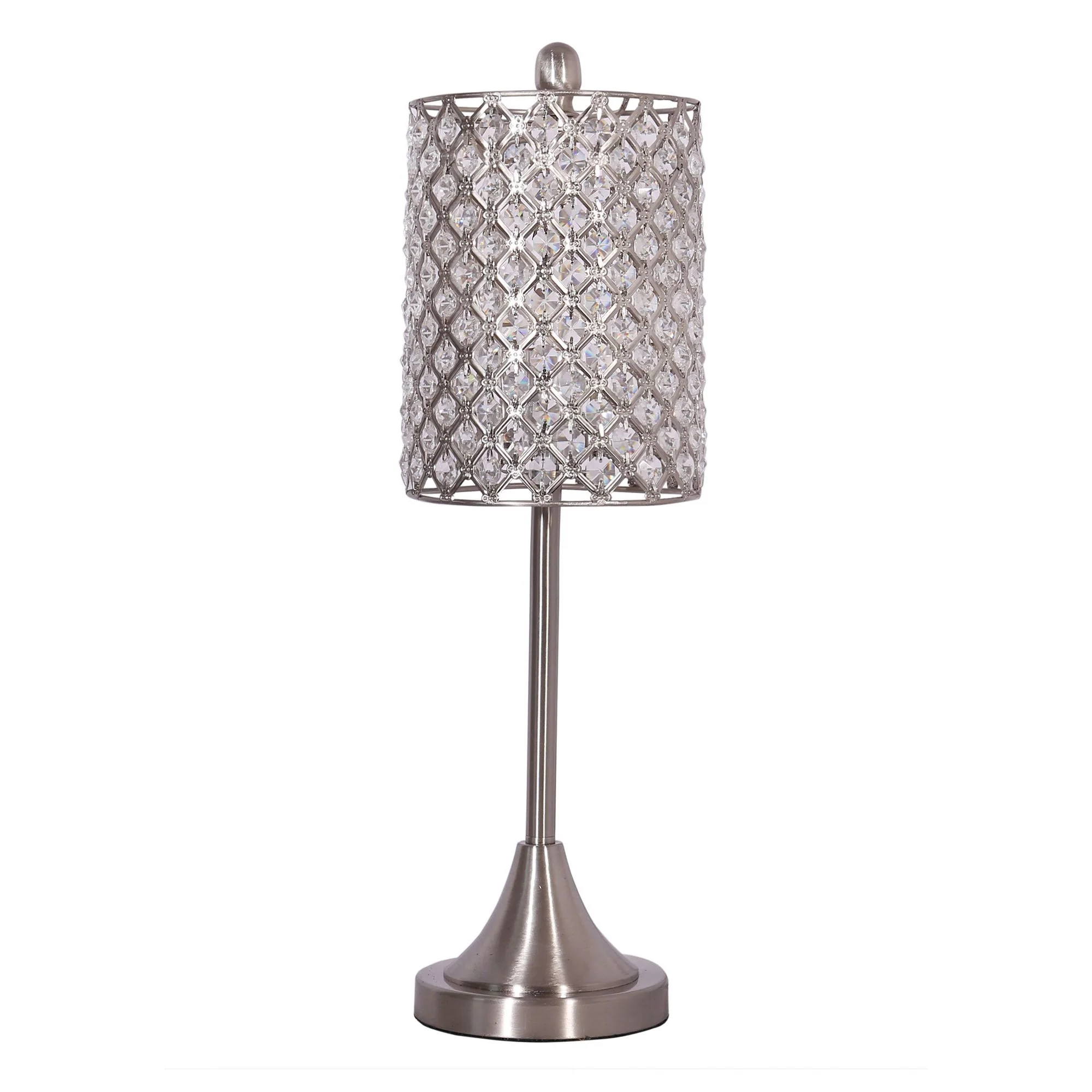Set of 2 Metal Table Lamps with Crystal Bead Shade By Homeroots - Image 2