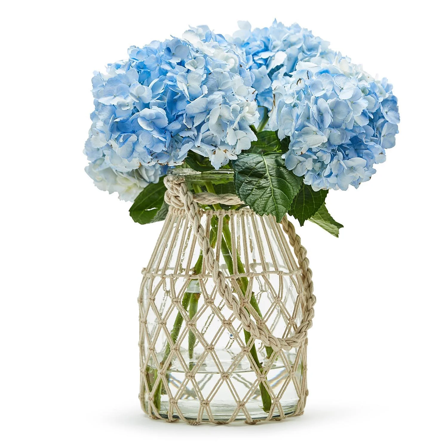 Set of 2 MIlk Jar Vase / Candleholder with Natural Rope By Two's Company - Image 2