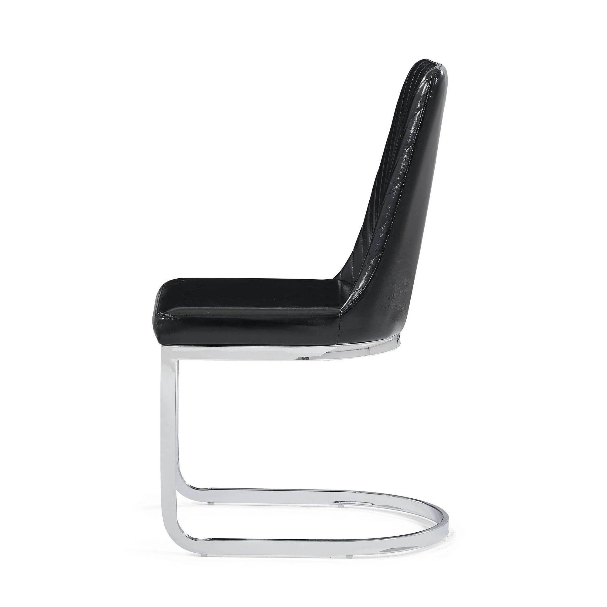 Set Of 2 Modern Black Dining Chairs With Horse Shoe Style Metal Base By Homeroots - Image 4