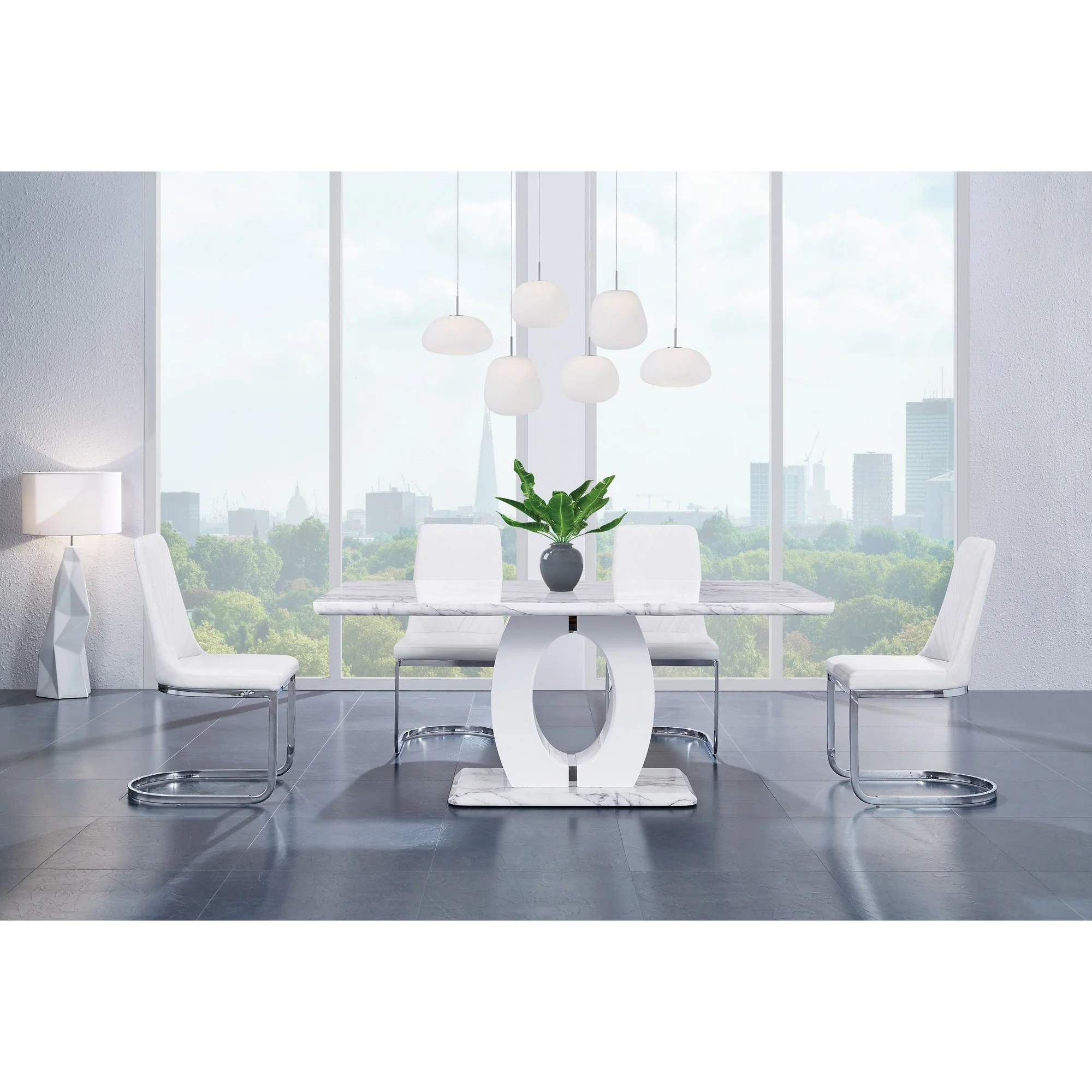 Set Of 2 Modern Black Dining Chairs With Horse Shoe Style Metal Base By Homeroots - Image 7