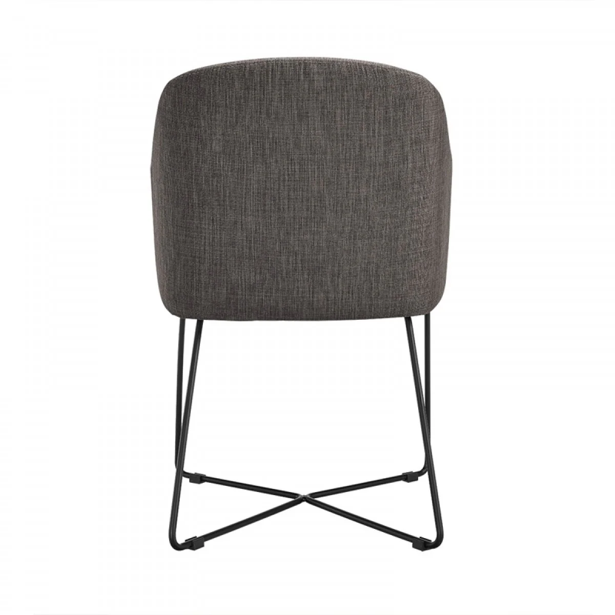 Set Of 2 Modern Grey Fabric Black Coated Metal Dining Chairs By Homeroots - Image 4
