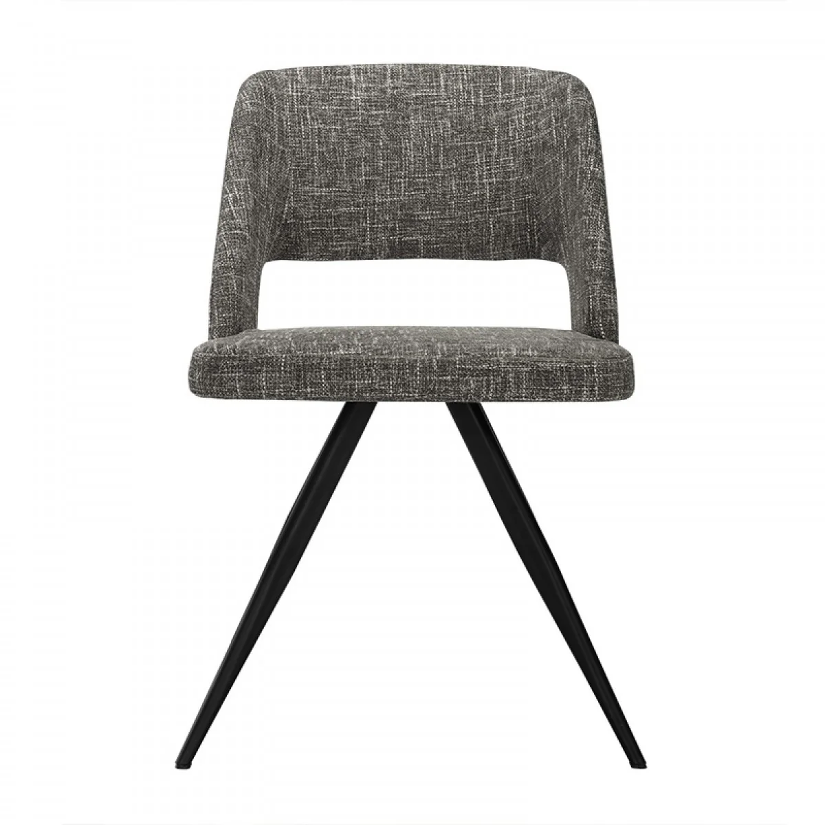 Set Of 2 Modern Grey Fabric Dining Chair With Sleek Black Legs By Homeroots - Image 2