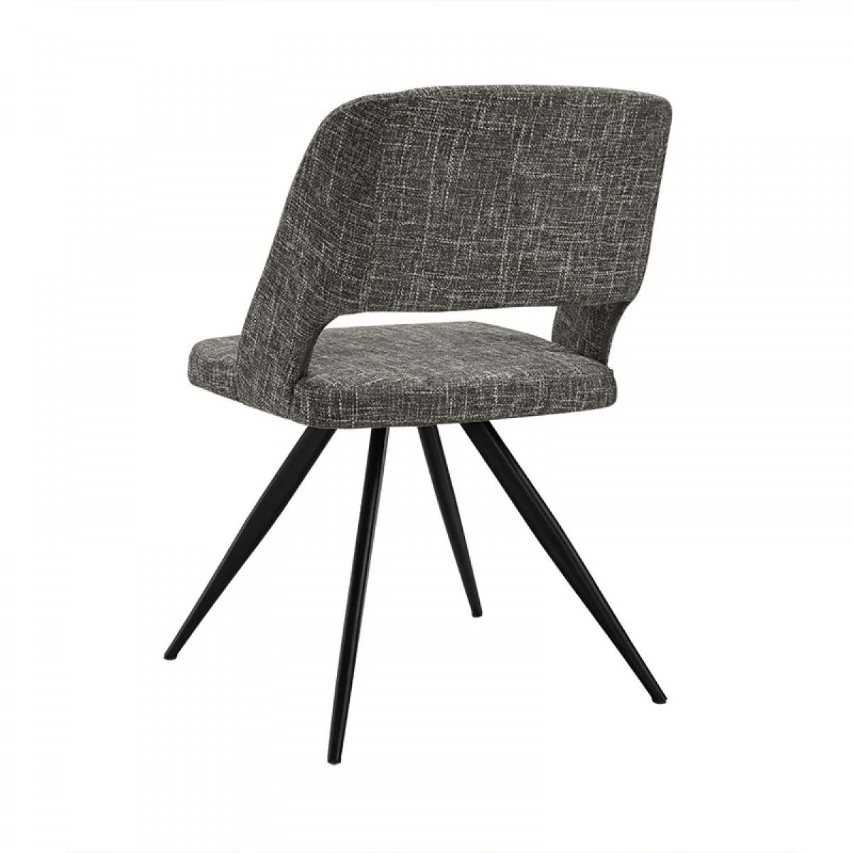 Set Of 2 Modern Grey Fabric Dining Chair With Sleek Black Legs By Homeroots - Image 3