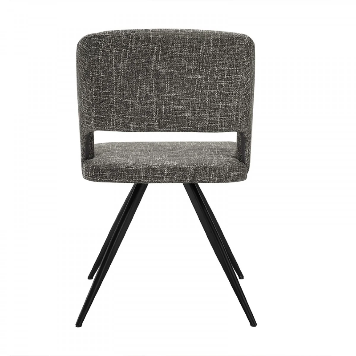 Set Of 2 Modern Grey Fabric Dining Chair With Sleek Black Legs By Homeroots - Image 4