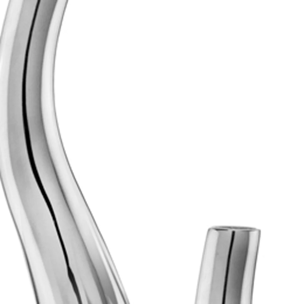 Set of 2 Modern Tall Silver Squiggly Vases By Homeroots - Image 6