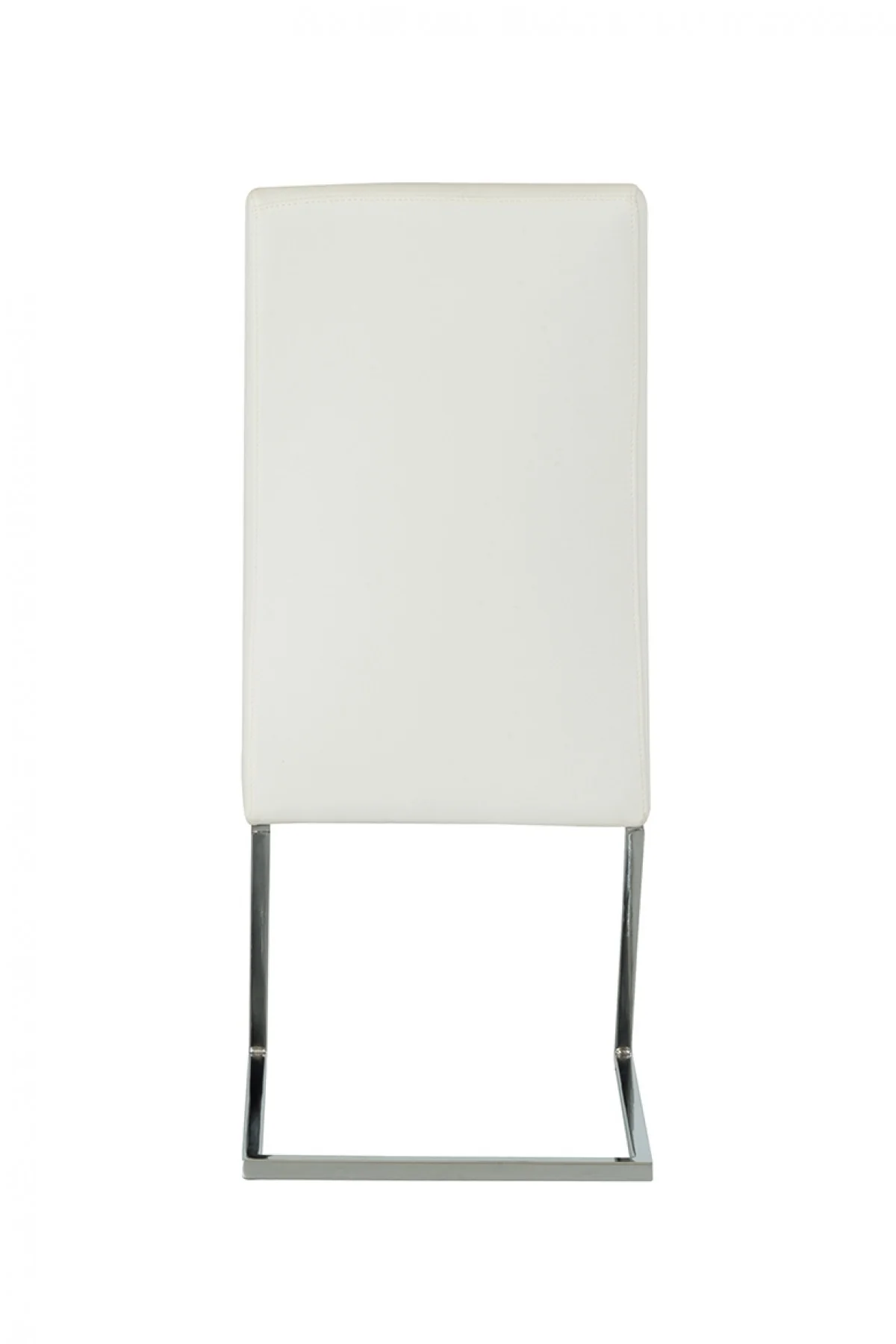 Set Of 2 Modern White Faux Leather And Chrome Dining Chairs By Homeroots - Image 4