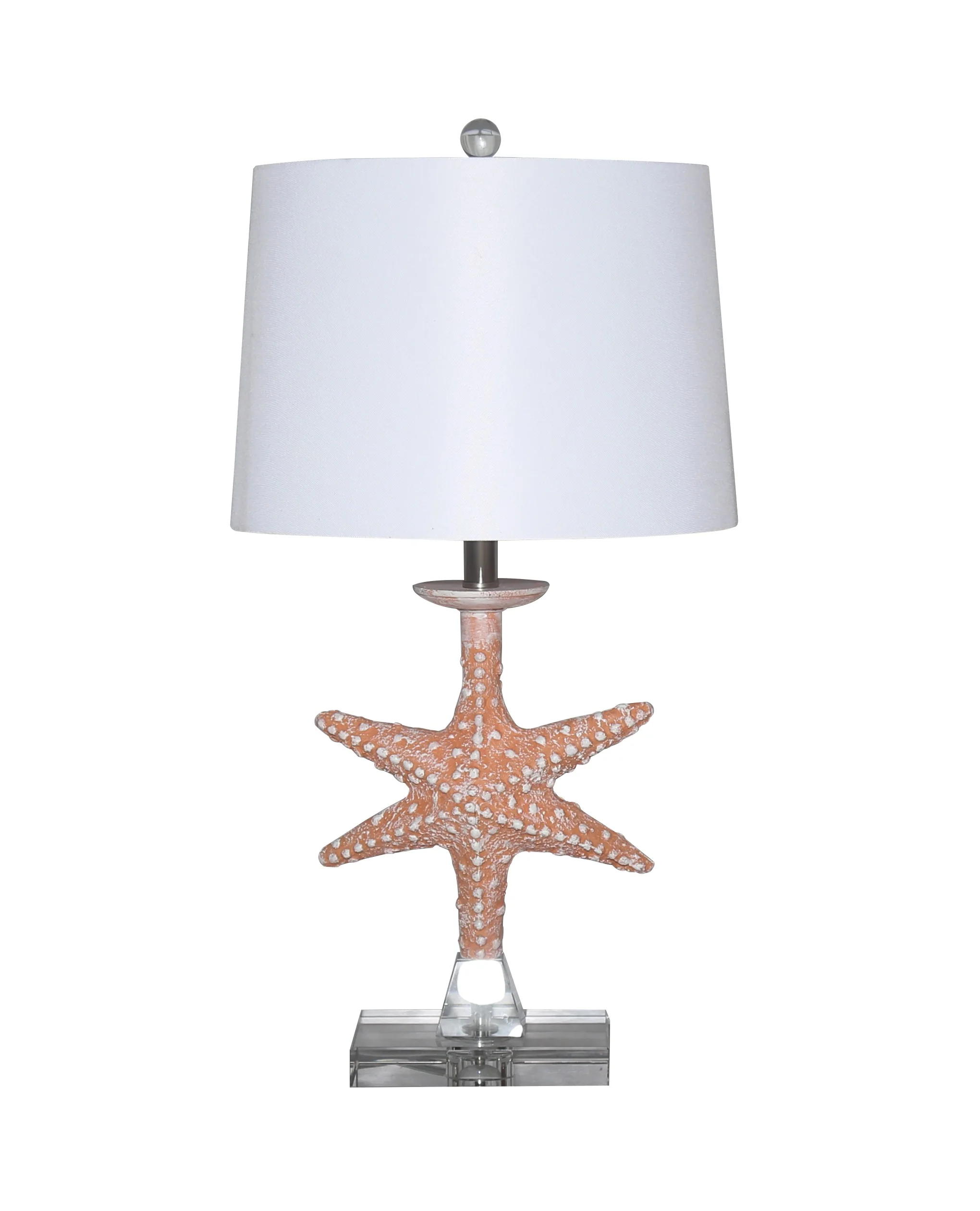 Set of 2 Orange Coastal Starfish Table Lamps By Homeroots - Image 2