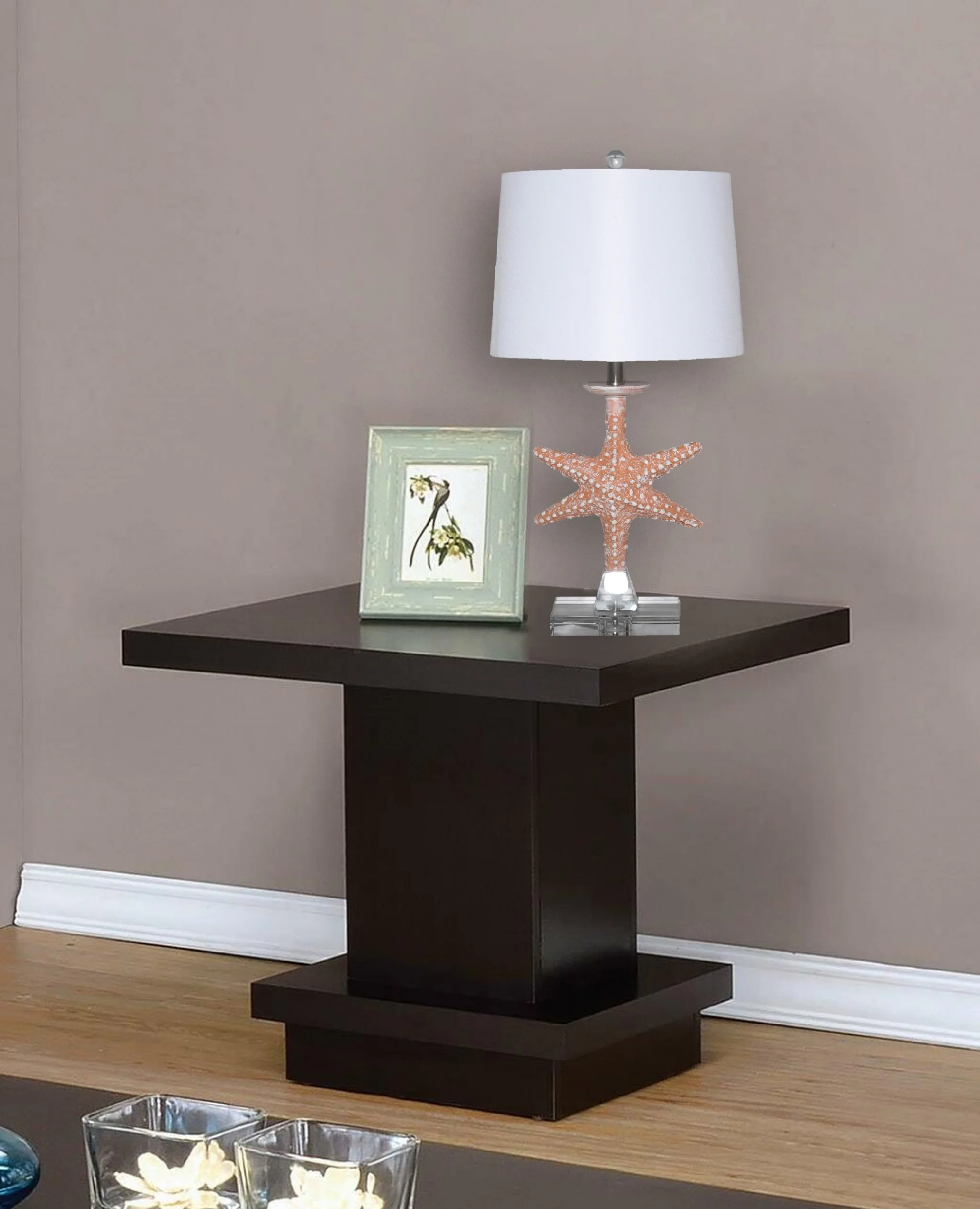Set of 2 Orange Coastal Starfish Table Lamps By Homeroots - Image 3