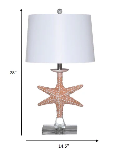 Set of 2 Orange Coastal Starfish Table Lamps By Homeroots - Image 4