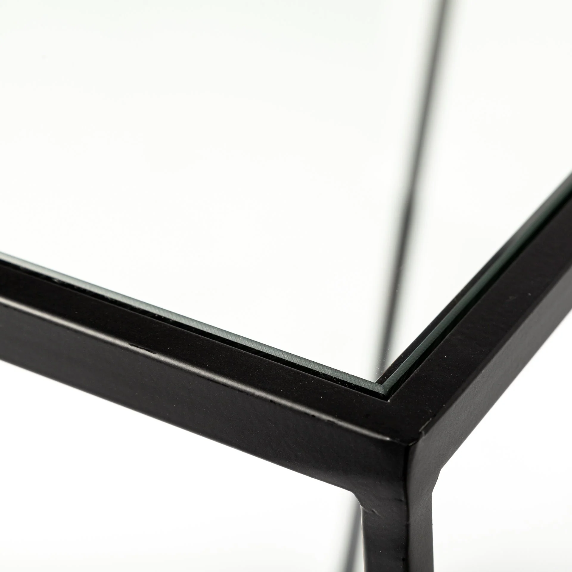 Set of 2 Rectangular Glass Top Accent Table with Black Iron Frame By Homeroots - Image 5