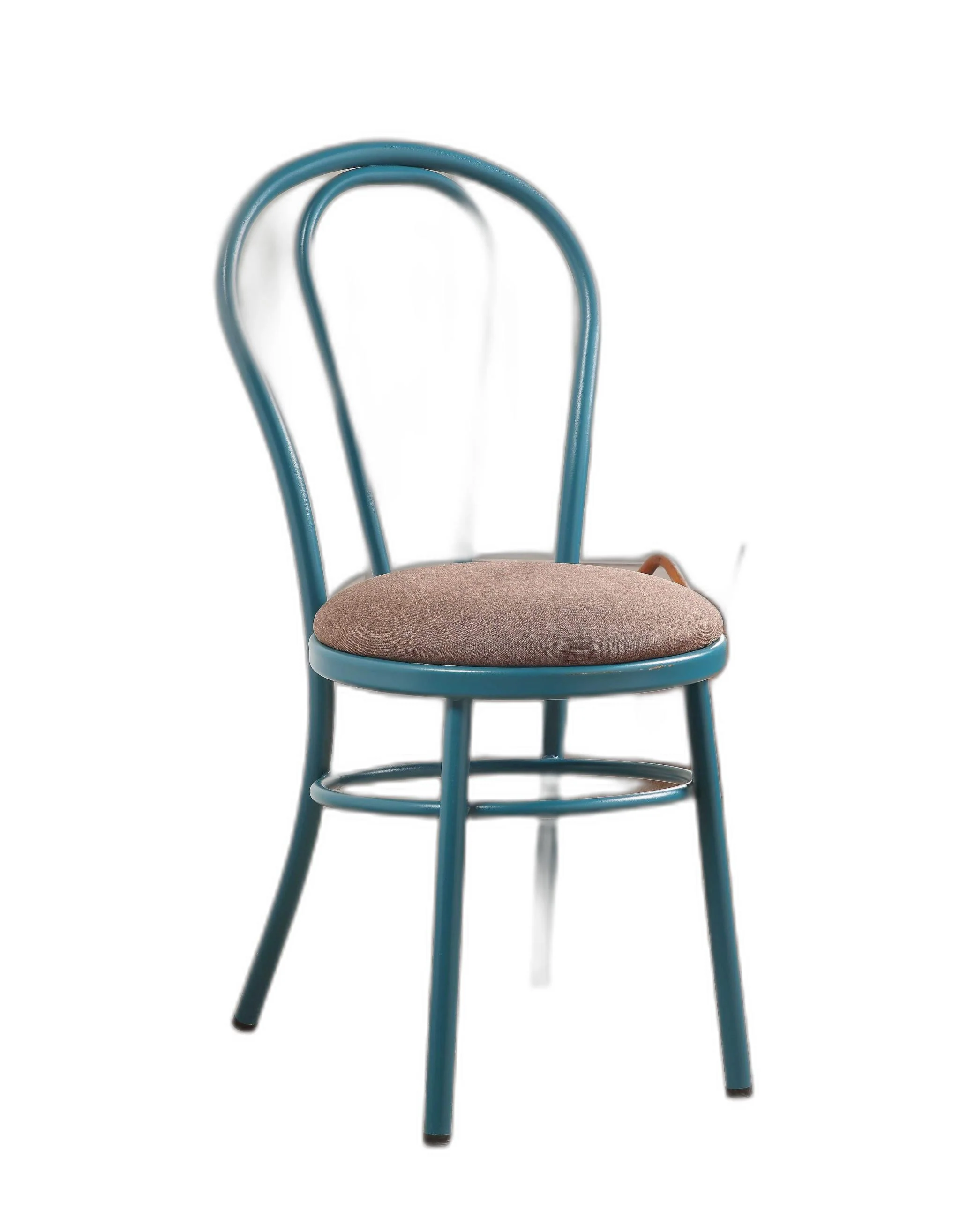 Set of 2 Restaurant Style Arch Back Teal and Taupe Dining Chairs By Homeroots - Image 2