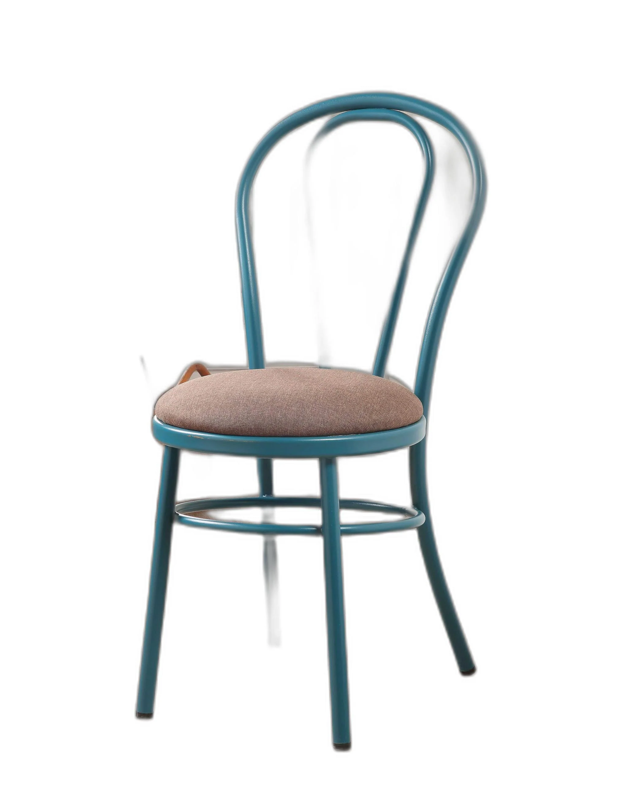 Set of 2 Restaurant Style Arch Back Teal and Taupe Dining Chairs By Homeroots - Image 3