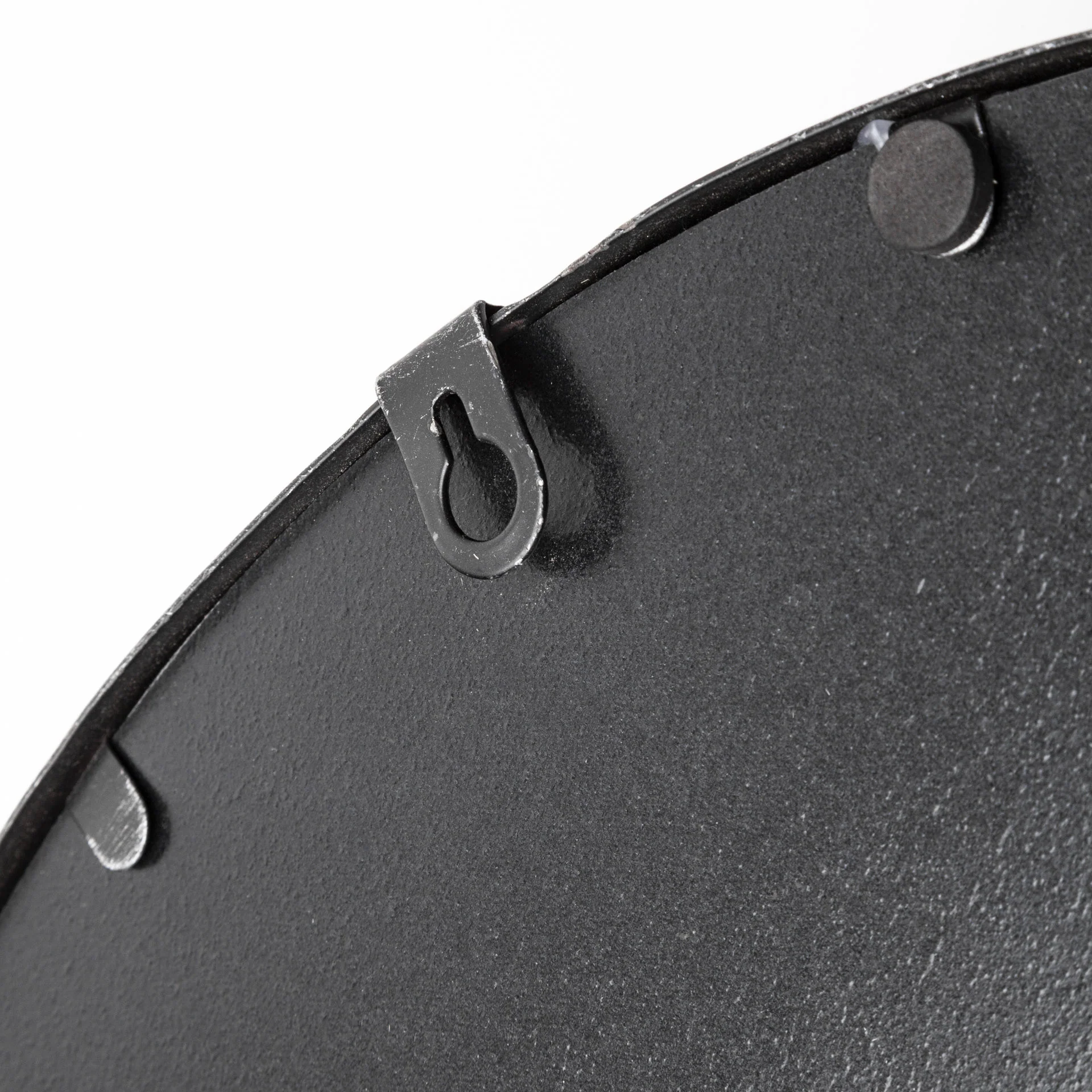 Set Of 2 Round Matte Black Metal With Mirrored Glass Bottom Trays By Homeroots - Image 5