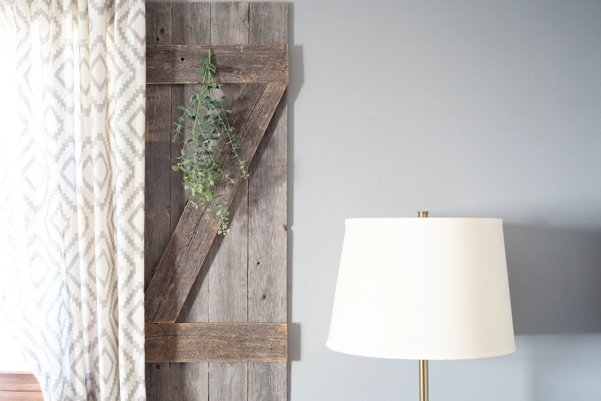 Set of 2 Rustic Natural Weathered Grey Wood Window Shutters with Hanger By Homeroots - Image 3