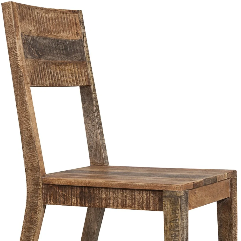 Set Of 2 Solid Mango Wood Dining Chairs By Homeroots - Image 4
