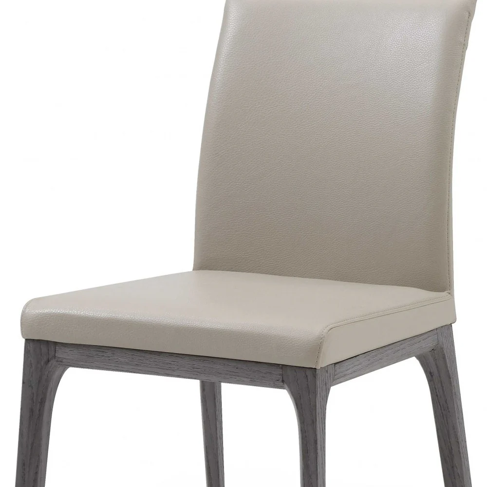 Set Of 2 Taupe Faux Leather Dining Chairs By Homeroots - 370658 - Image 5