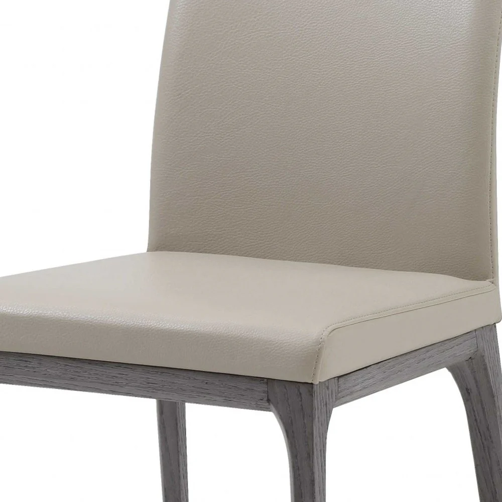 Set Of 2 Taupe Faux Leather Dining Chairs By Homeroots - 370658 - Image 6