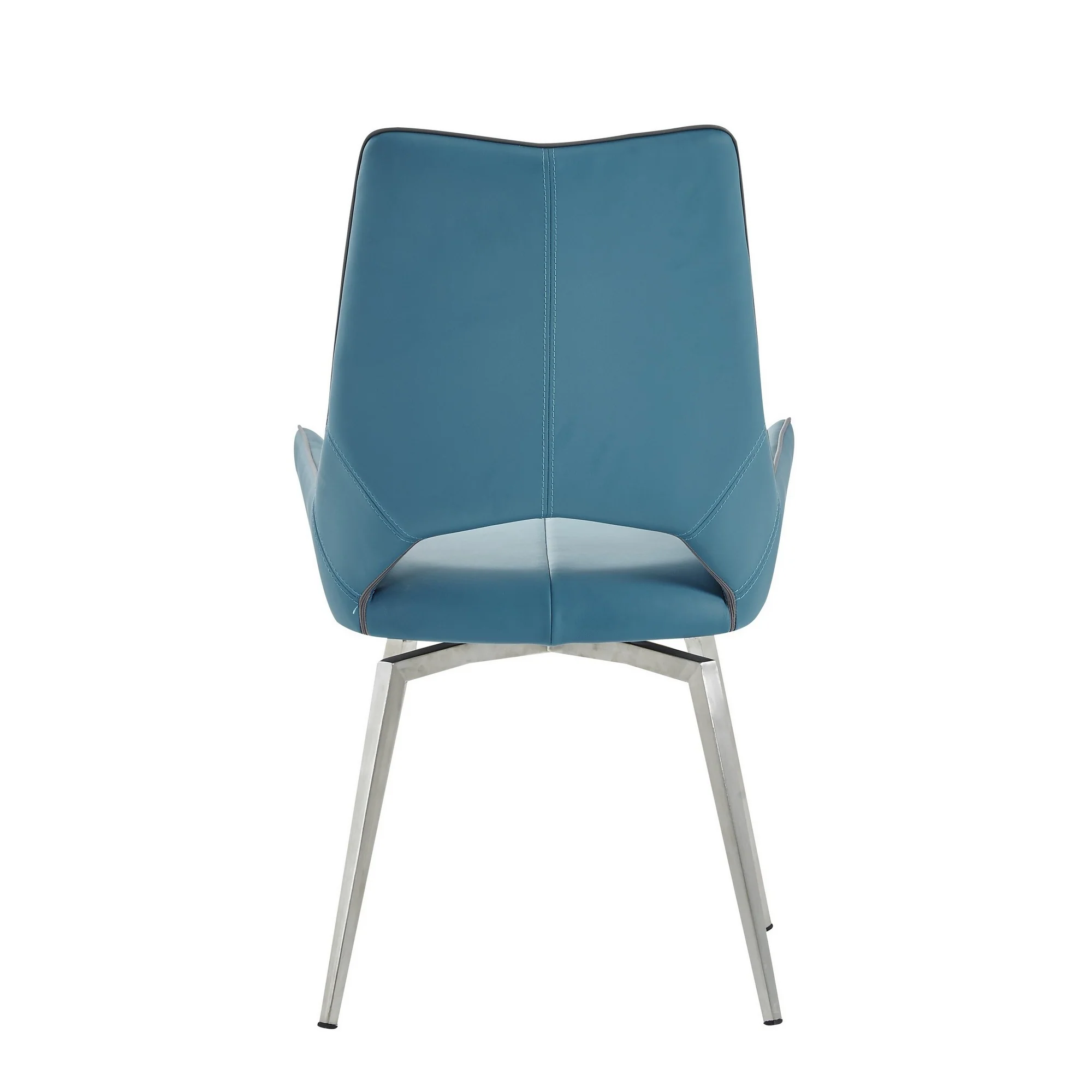 Set Of 2 Turqouise Bucket Style Dining Chairs With Metalic Silver Base By Homeroots - Image 5