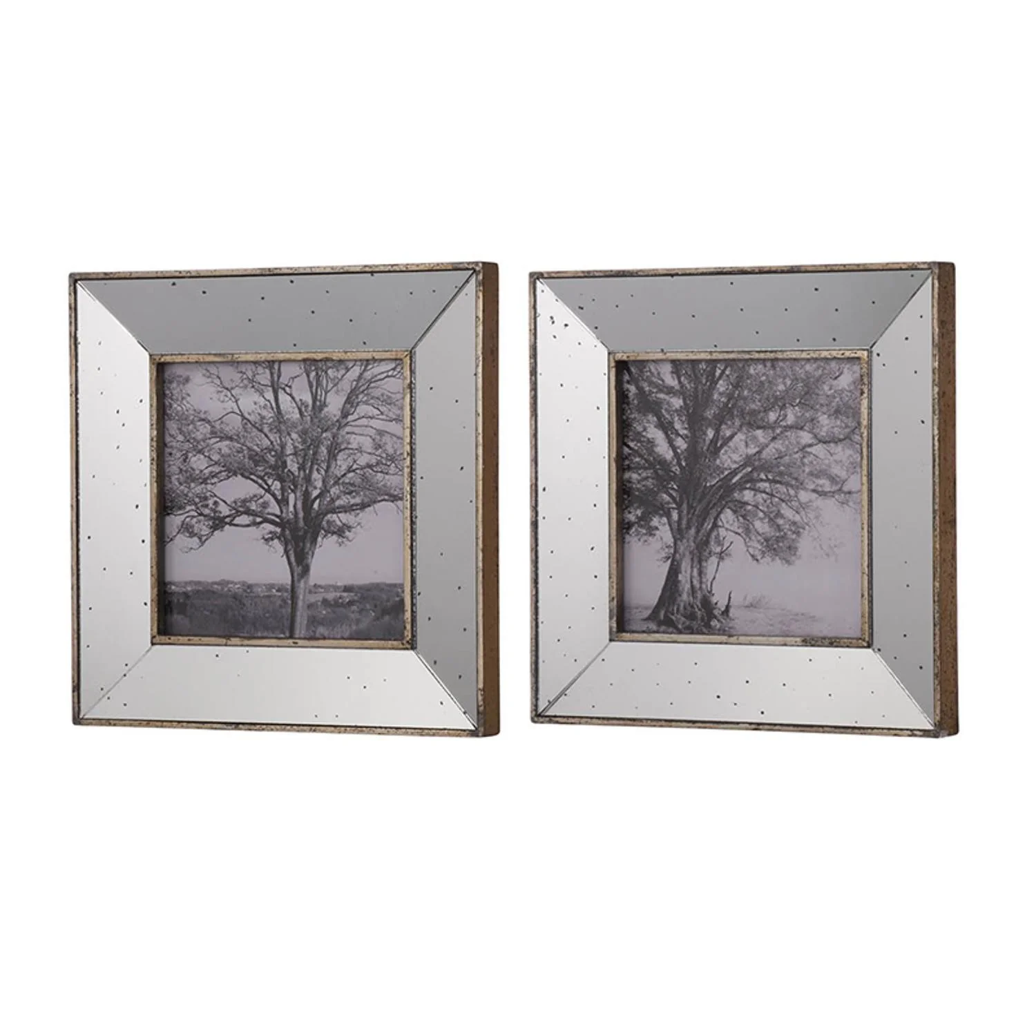 Set of 2 Vintage Style Mirrored Square Picture Frames By Homeroots - Image 2