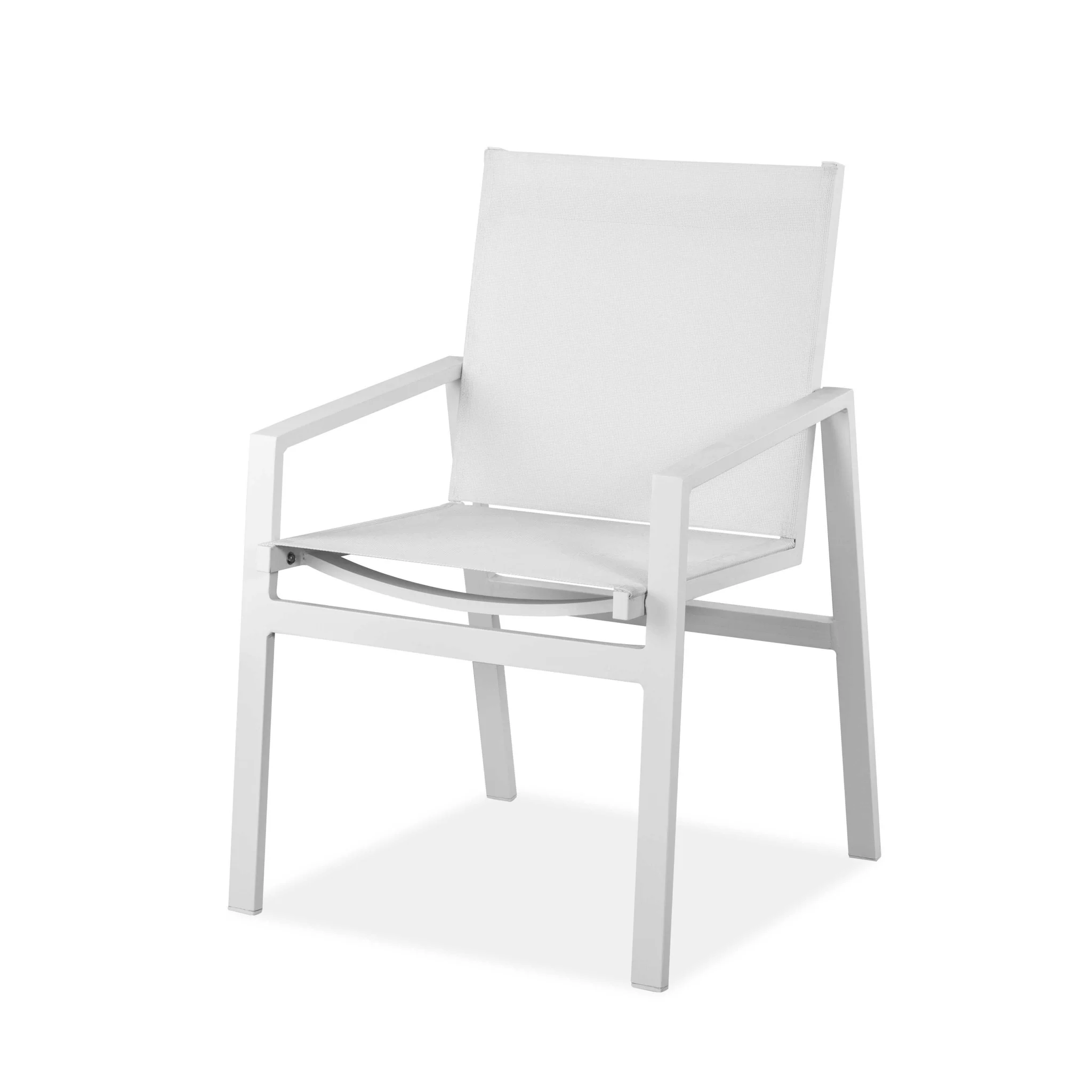 Set Of 2 White Aluminum Dining Armed Chairs By Homeroots - Image 2