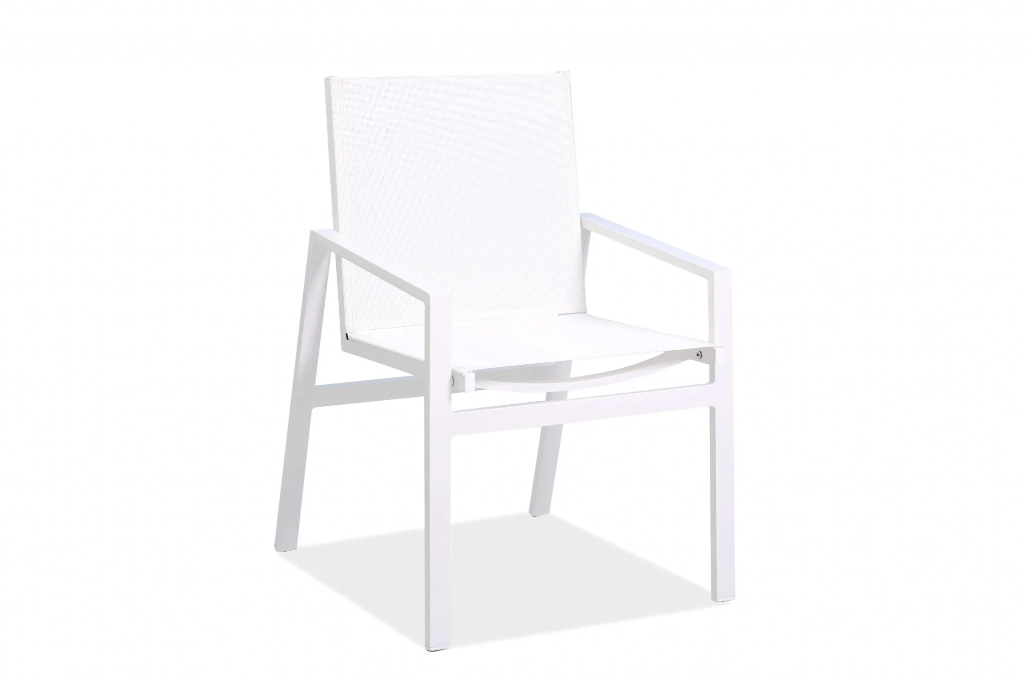 Set Of 2 White Aluminum Dining Armed Chairs By Homeroots - Image 3