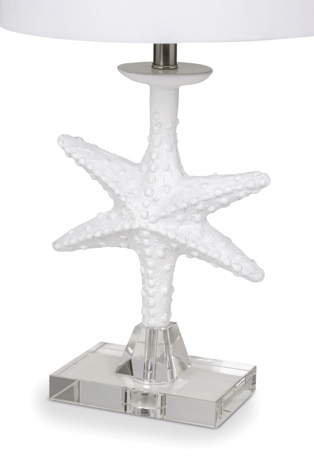 Set of 2 White Coastal Starfsh Table Lamps By Homeroots - Image 3