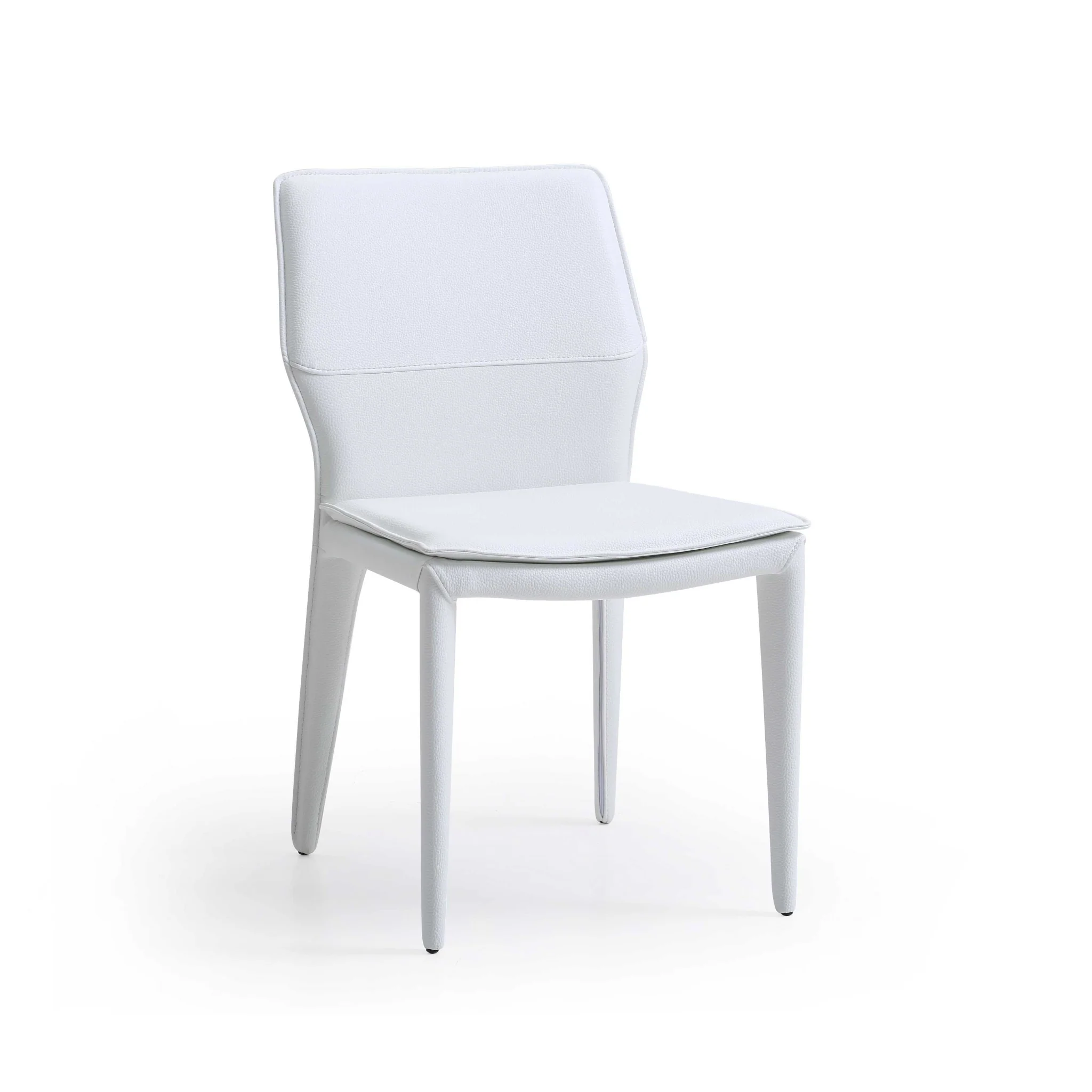 Set Of 2 White Faux Leather Dining Chairs By Homeroots - 370670 - Image 4