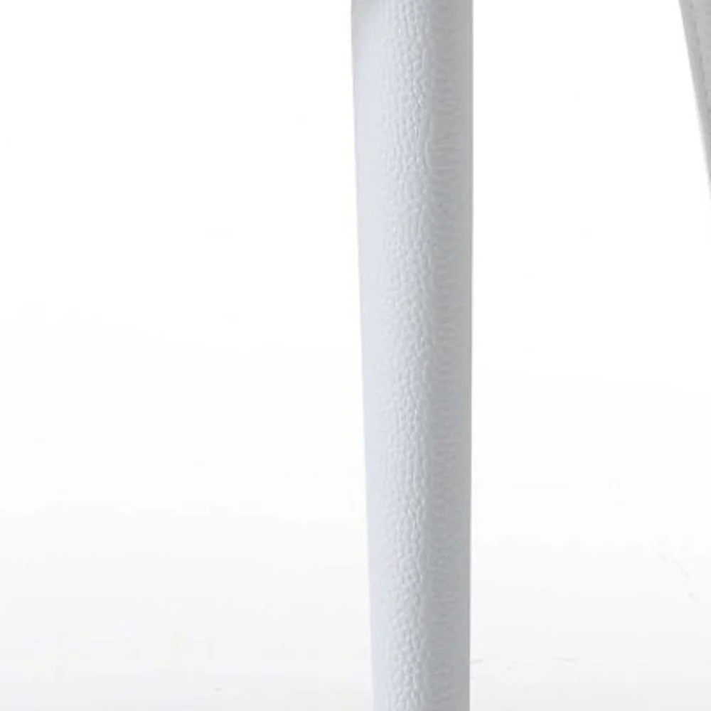 Set Of 2 White Faux Leather Dining Chairs By Homeroots - 370670 - Image 6