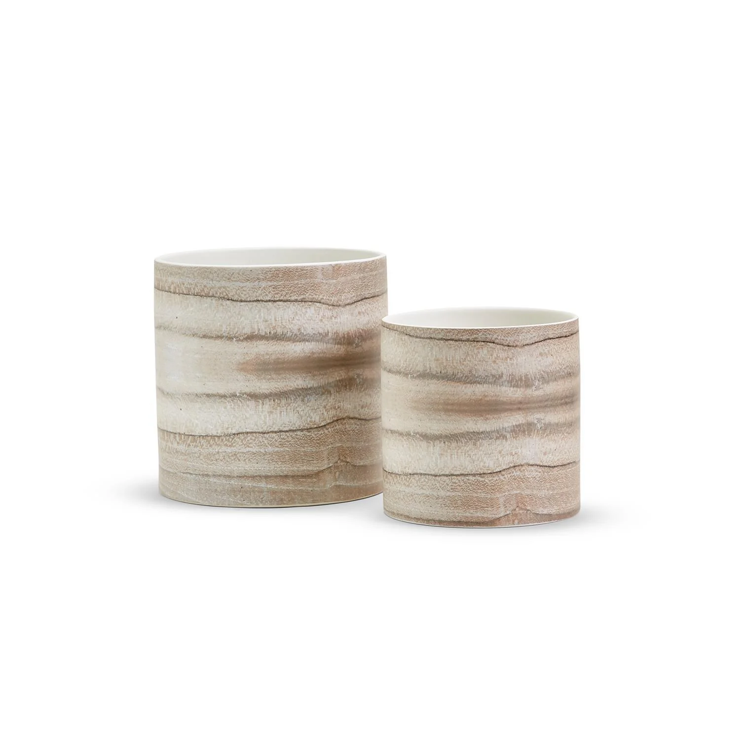 Set of 2 White Oak Planter - Ceramic By Two's Company - Image 2