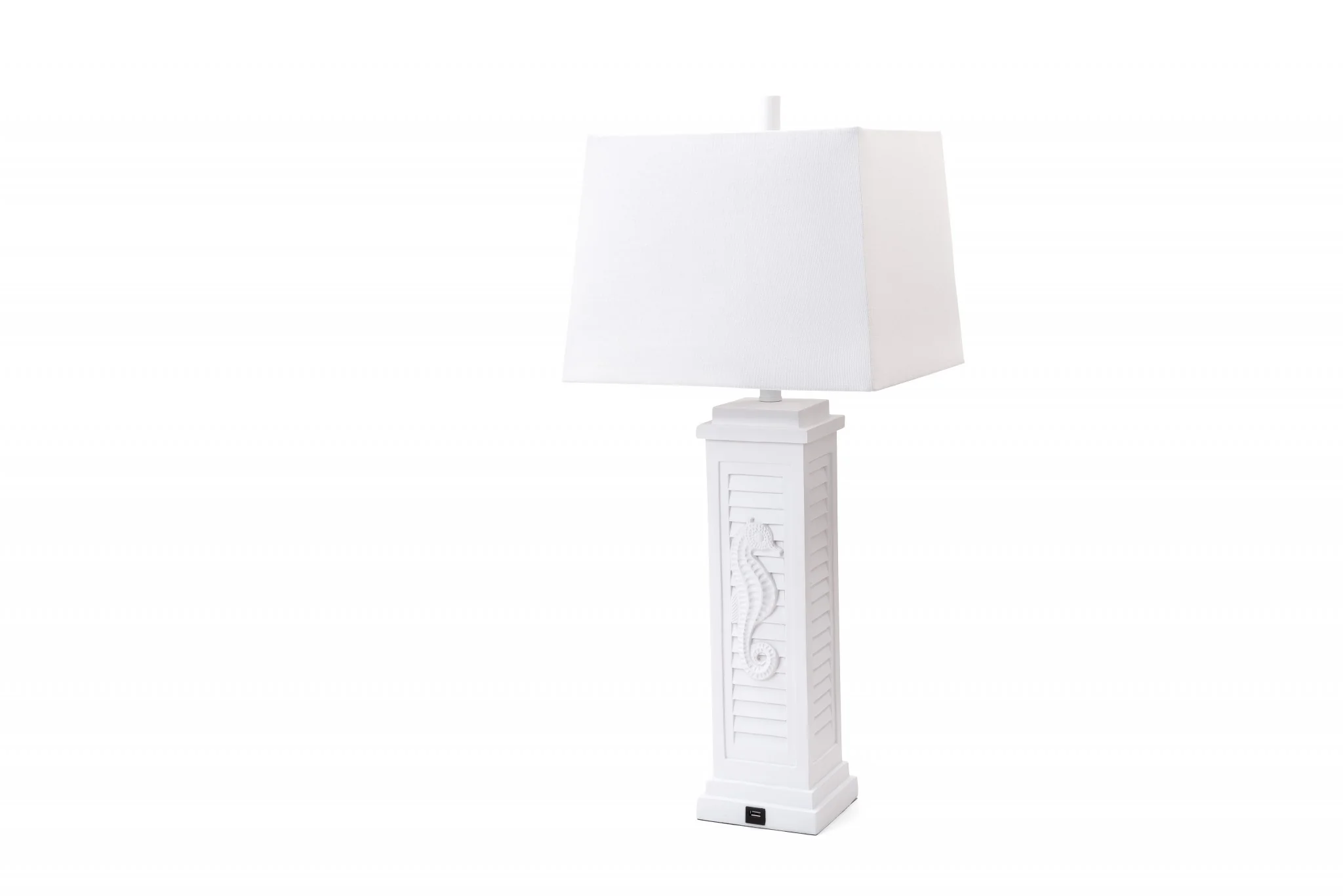Set of 2 White Seahorse Shutter Base Table Lamps By Homeroots - Image 2