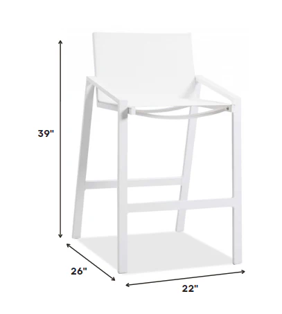 Set of 2 White Stainless Steel Bar Stools By Homeroots - Image 2