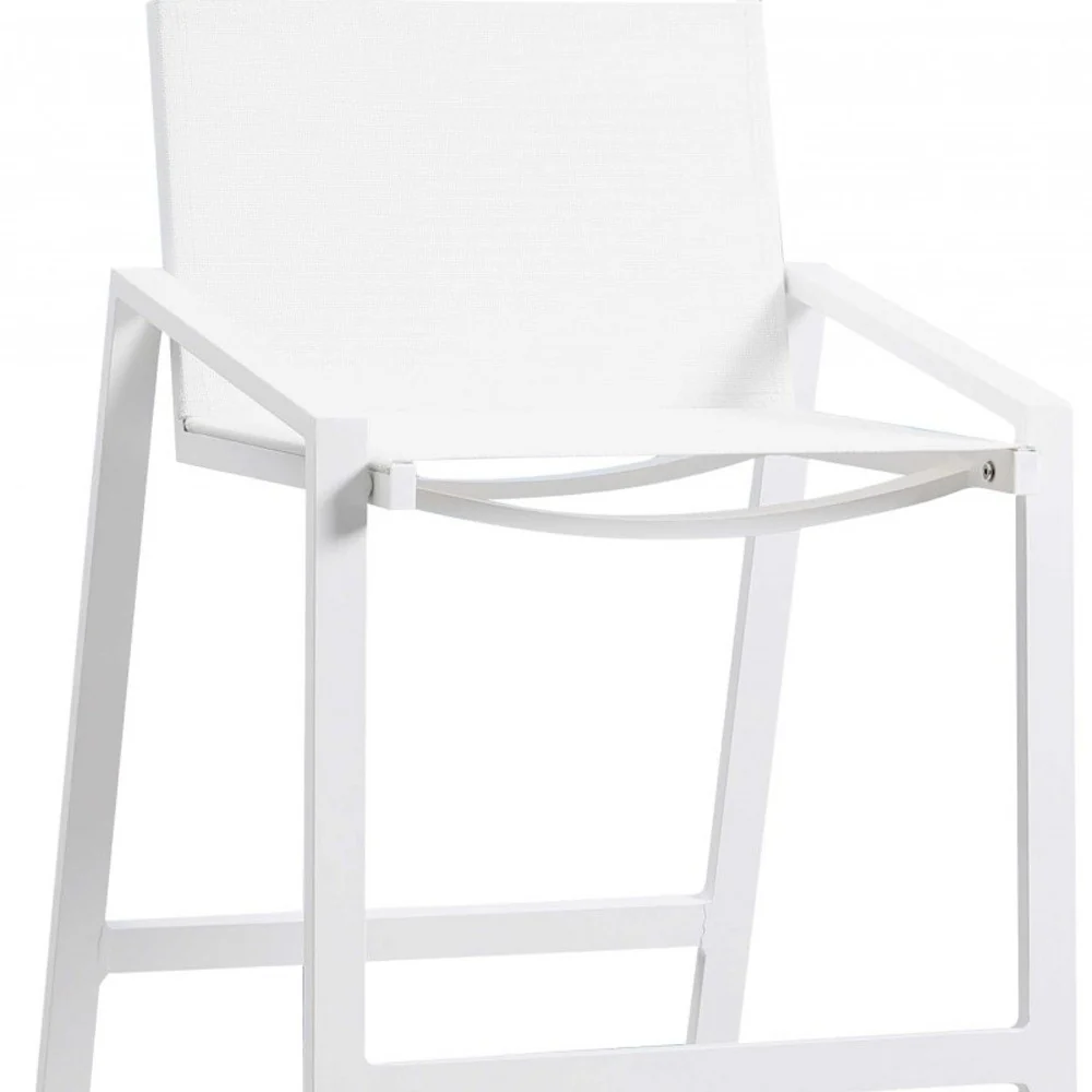 Set of 2 White Stainless Steel Bar Stools By Homeroots - Image 4