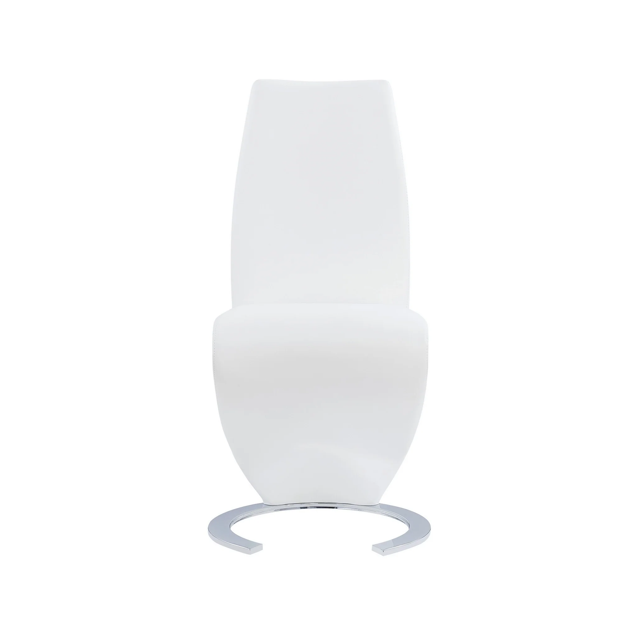 Set Of 2 White Z Shape Design Dining Chairs With Horse Shoe Shape Base By Homeroots - Image 2