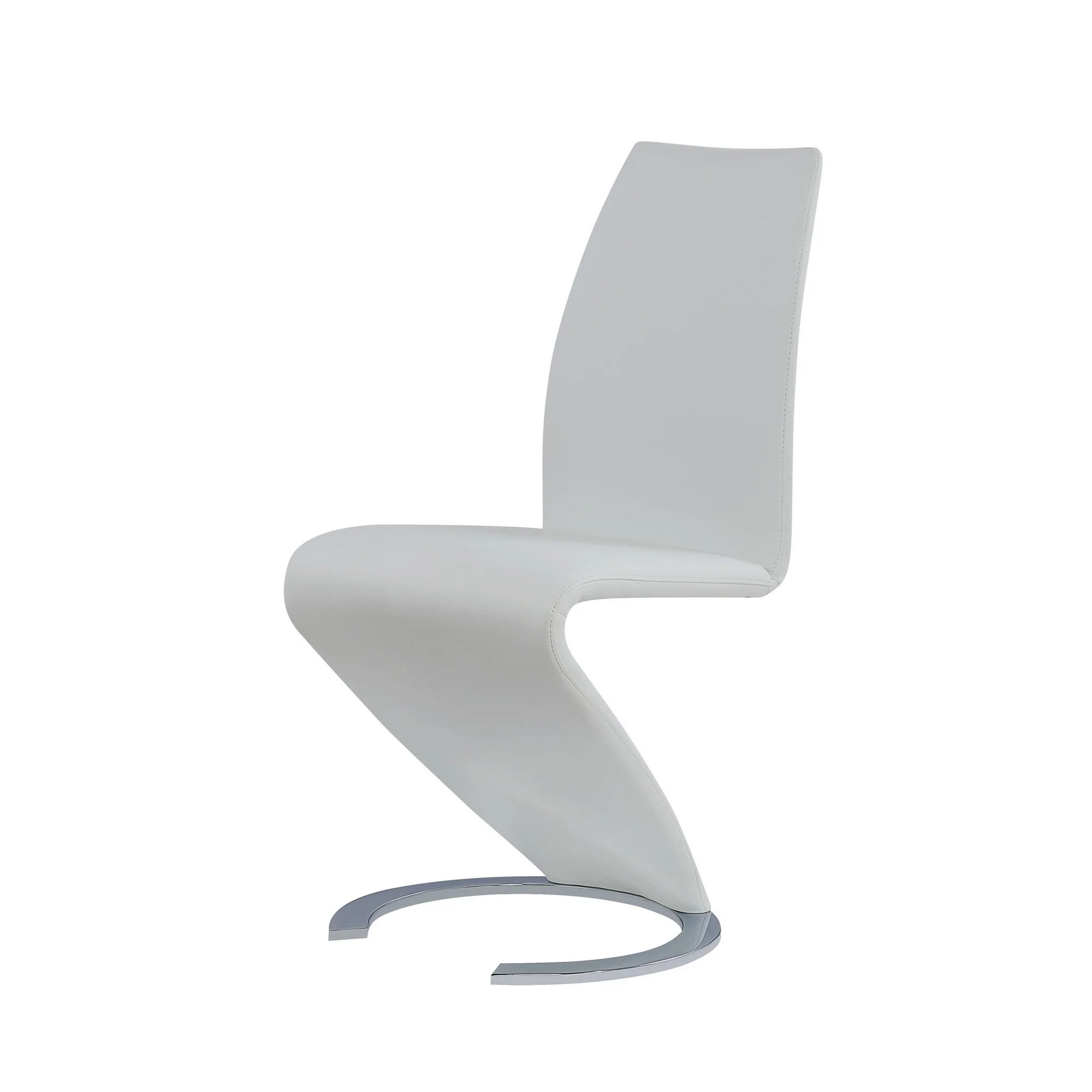 Set Of 2 White Z Shape Design Dining Chairs With Horse Shoe Shape Base By Homeroots - Image 3