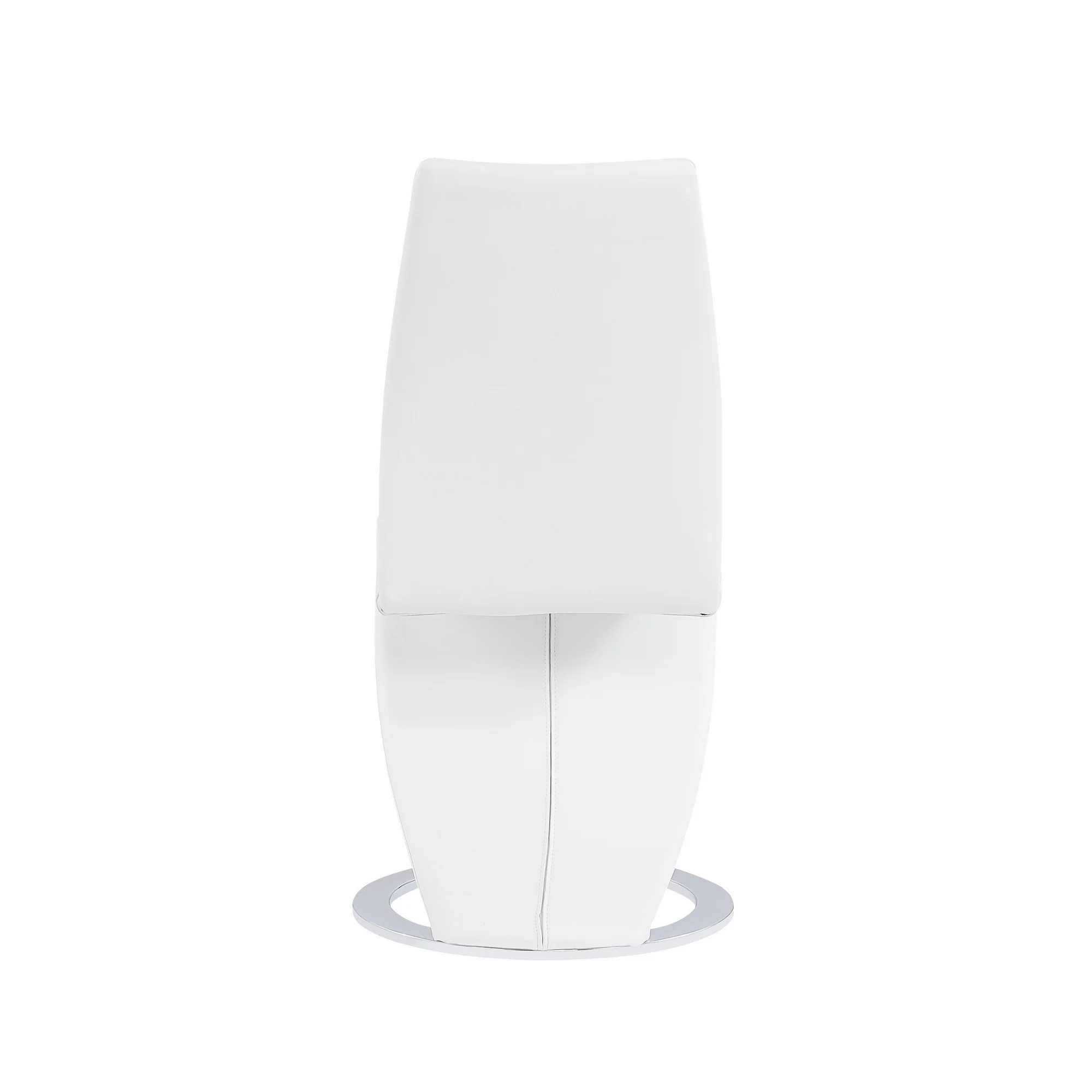 Set Of 2 White Z Shape Design Dining Chairs With Horse Shoe Shape Base By Homeroots - Image 5