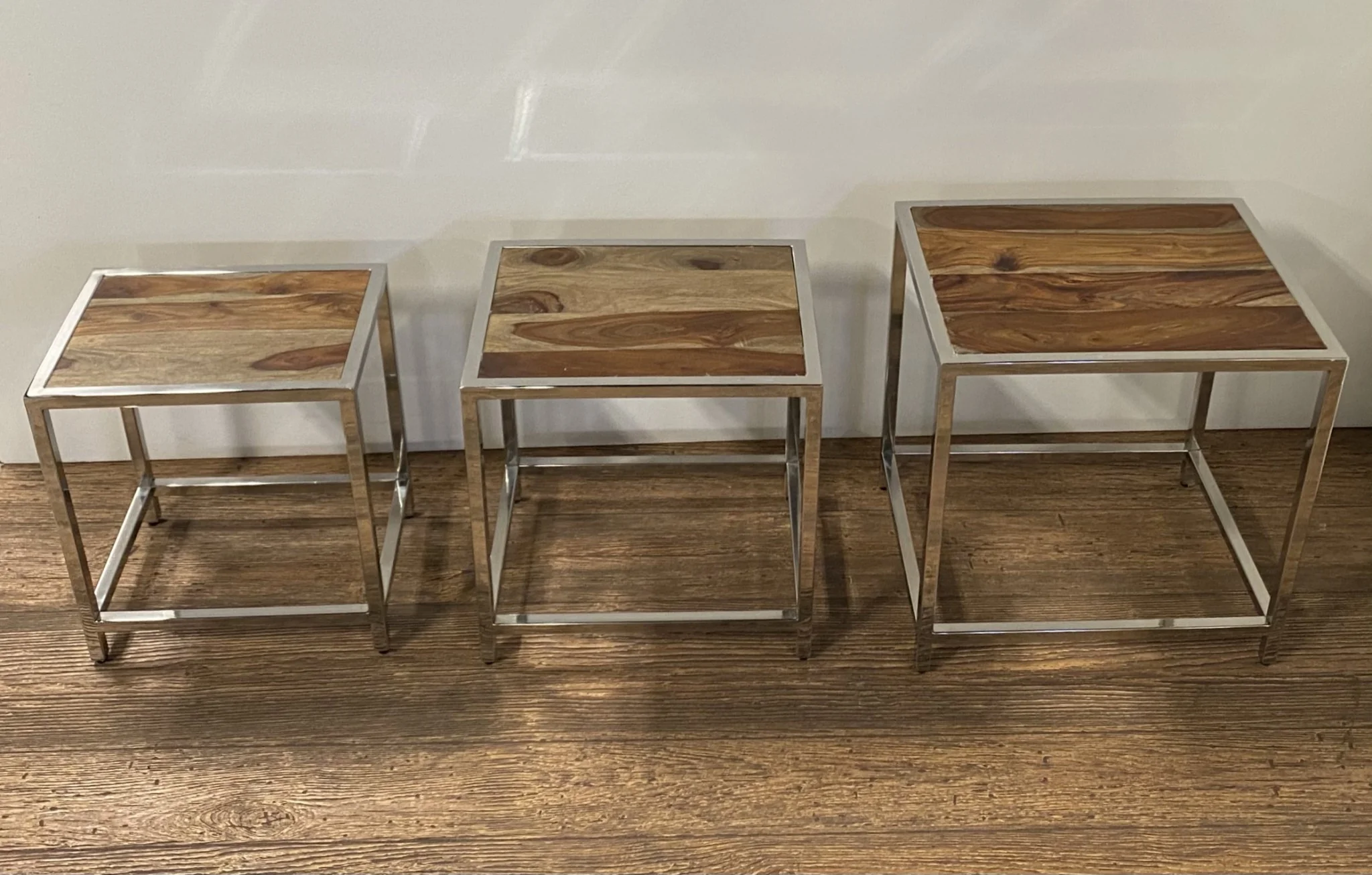 Set of 3 Modern Rustic Nesting Tables By Homeroots - Image 3