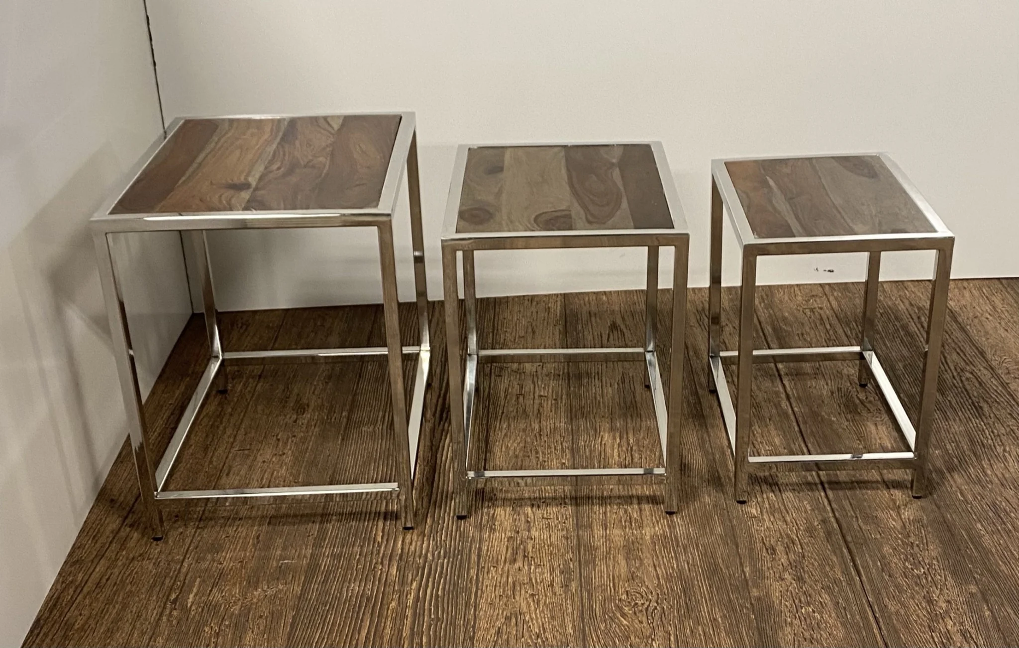 Set of 3 Modern Rustic Nesting Tables By Homeroots - Image 4