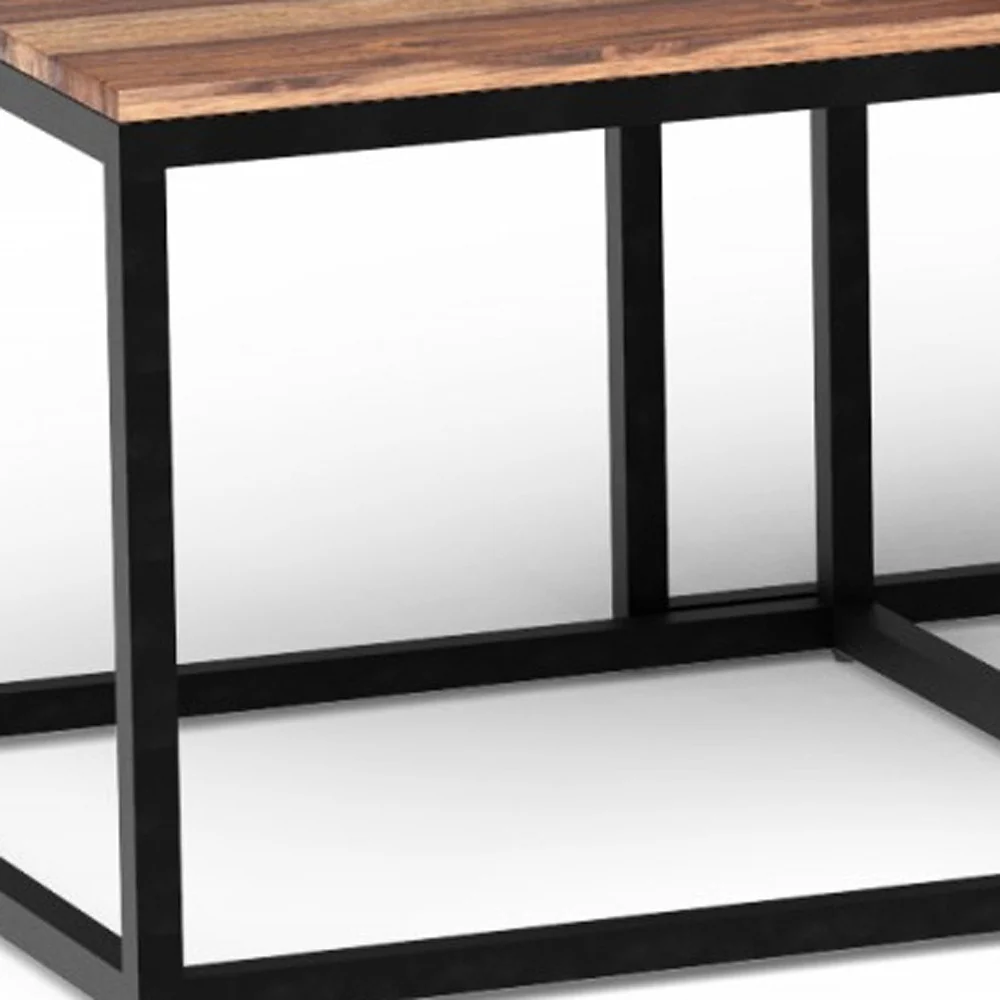 Set of 3 Natural Wood Nesting Coffee and End Tables By Homeroots - Image 3