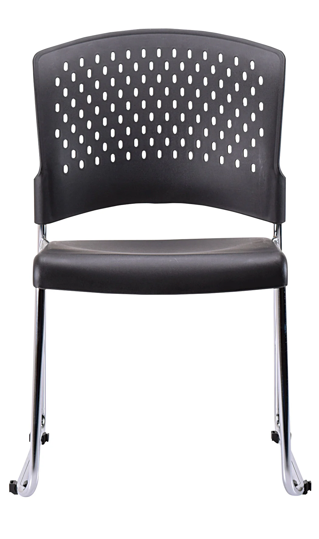 Set of 4 Black Professional Plastic Guest Chairs By Homeroots - Image 3