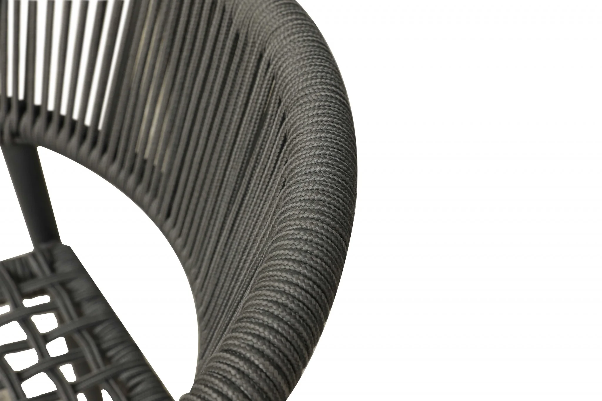 Set Of 4 Gray Open Weave Patio Arm Chairs By Homeroots - Image 3