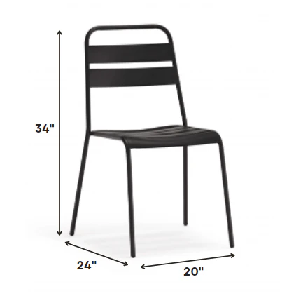 Set Of 4 Gray Stacking Aluminum Armless Chairs By Homeroots - Image 2