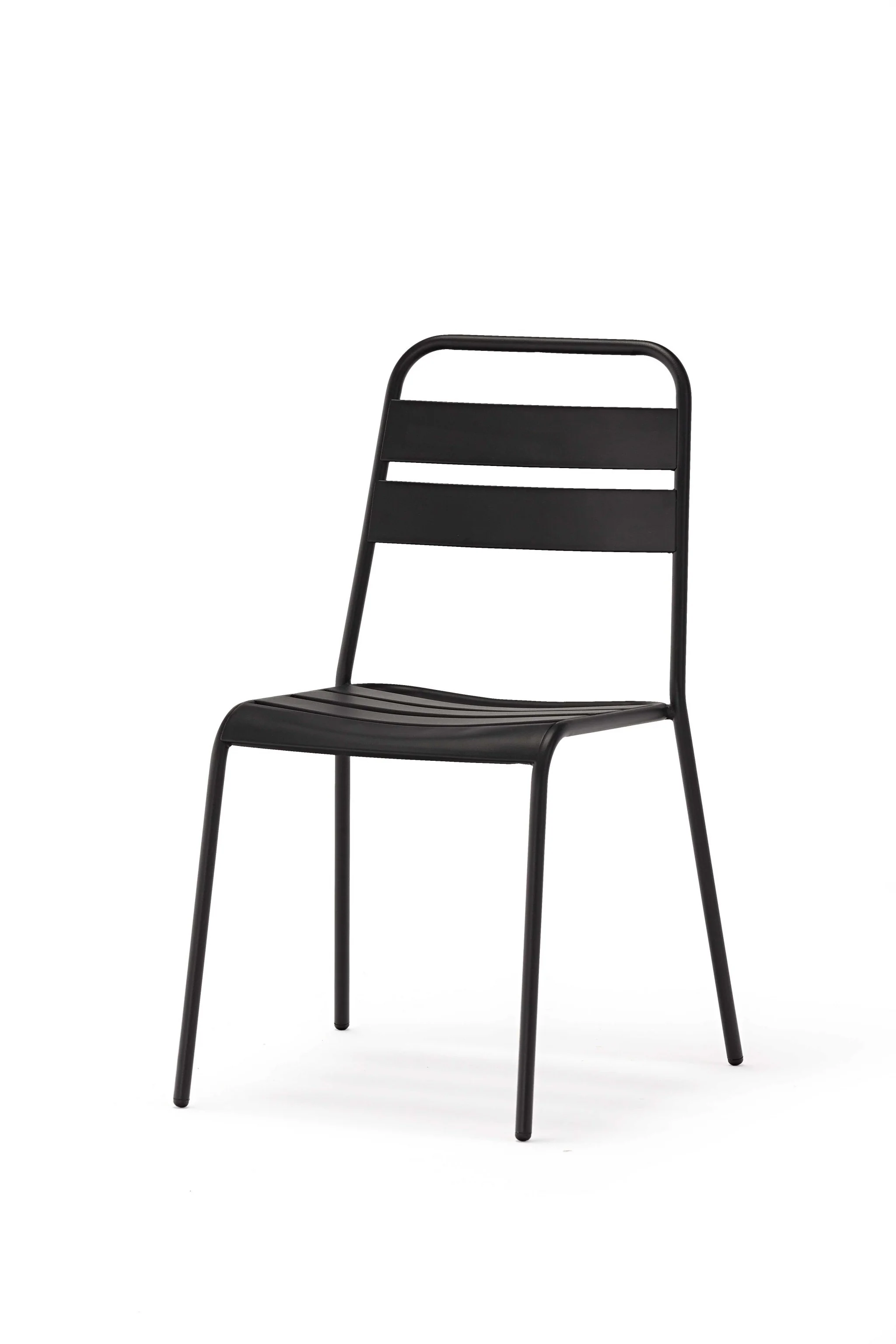 Set Of 4 Gray Stacking Aluminum Armless Chairs By Homeroots - Image 3