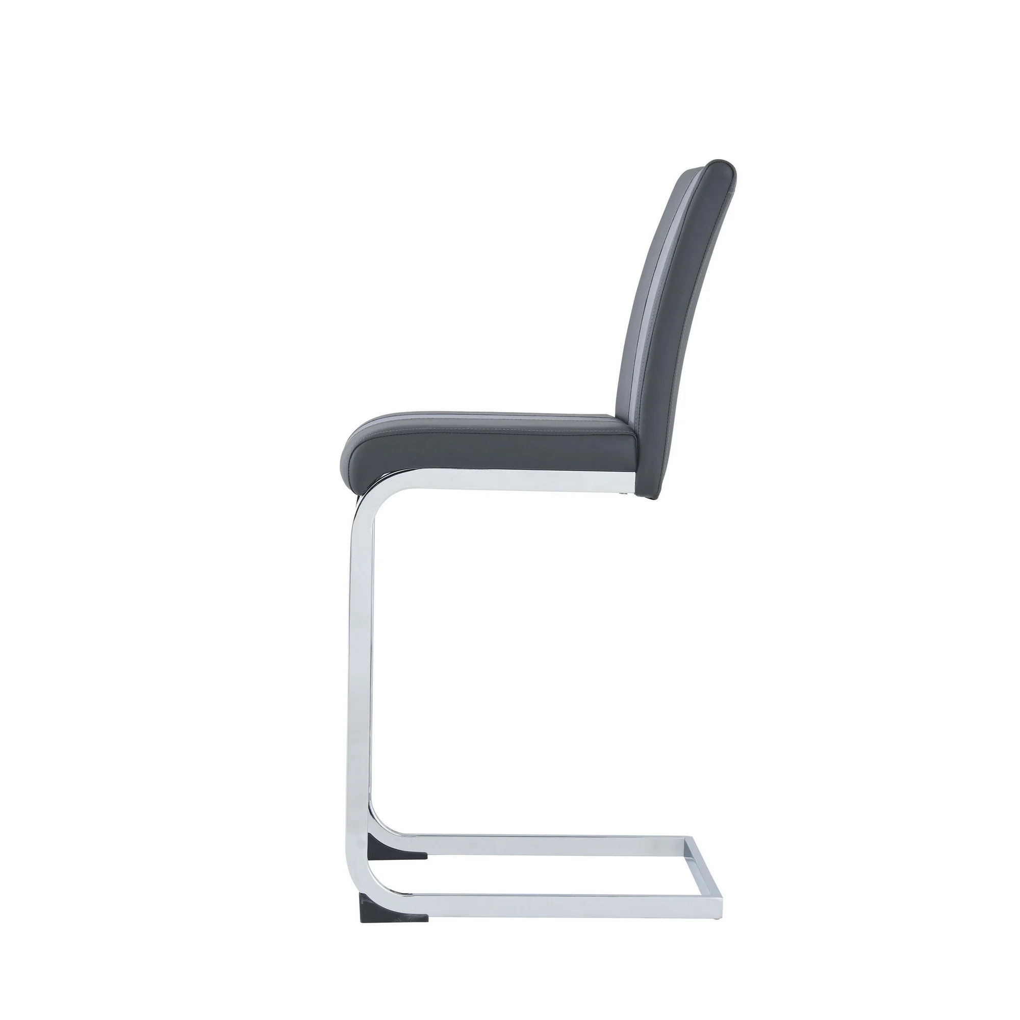 Set Of 4 Grey Two Tone Barstools With Silver Tone Metal Base By Homeroots - Image 3
