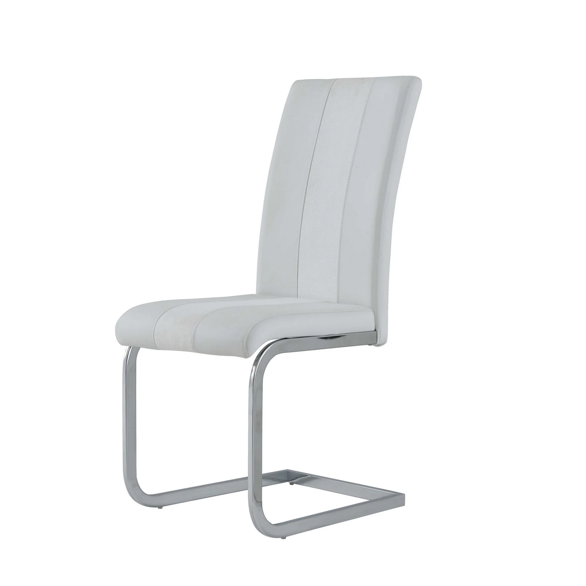 Set Of 4 Grey Two Toned Dining Chairs With Silver Tone Metal Base By Homeroots - Image 12