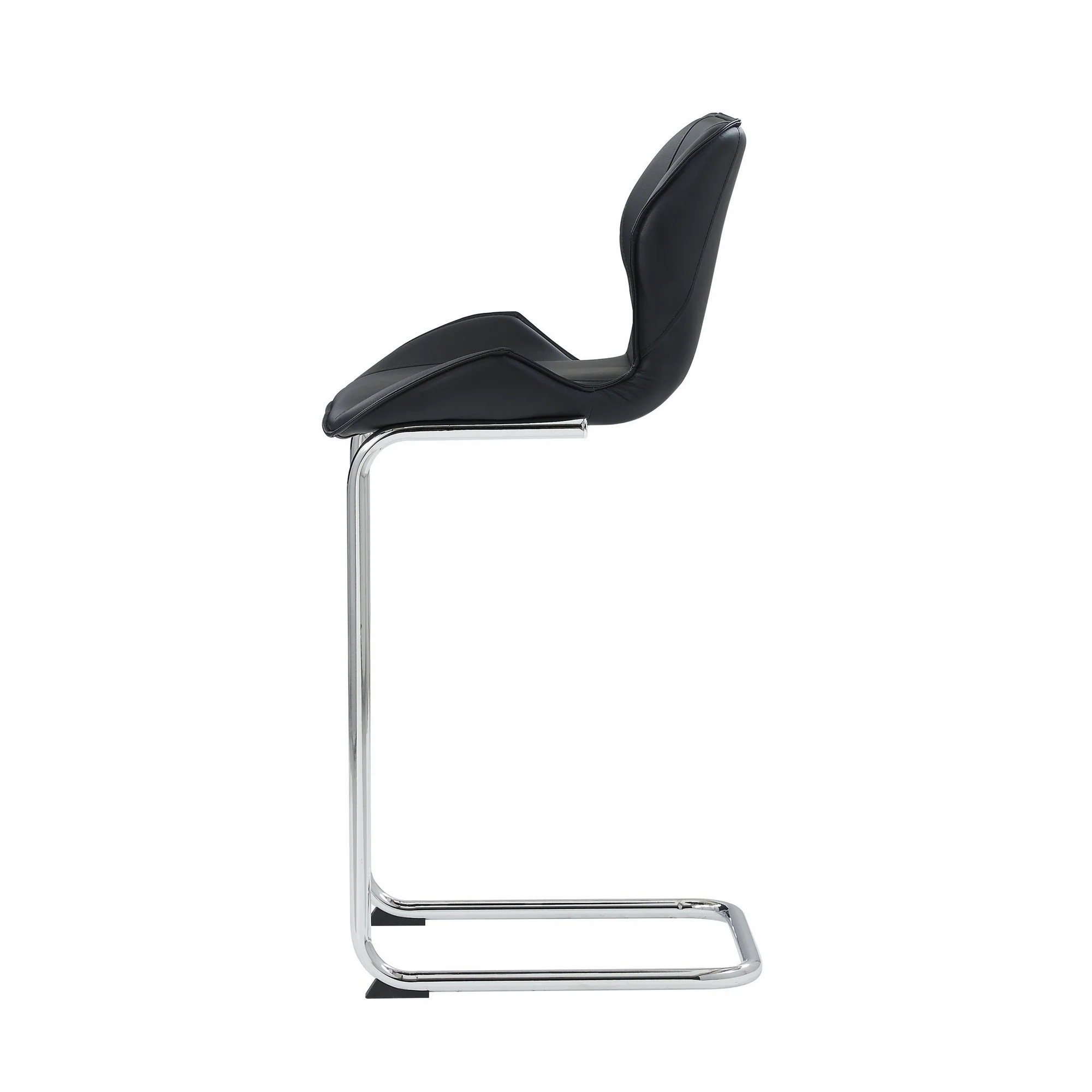 Set Of 4 Modern Black Barstools With Chrome Legs By Homeroots - Image 3