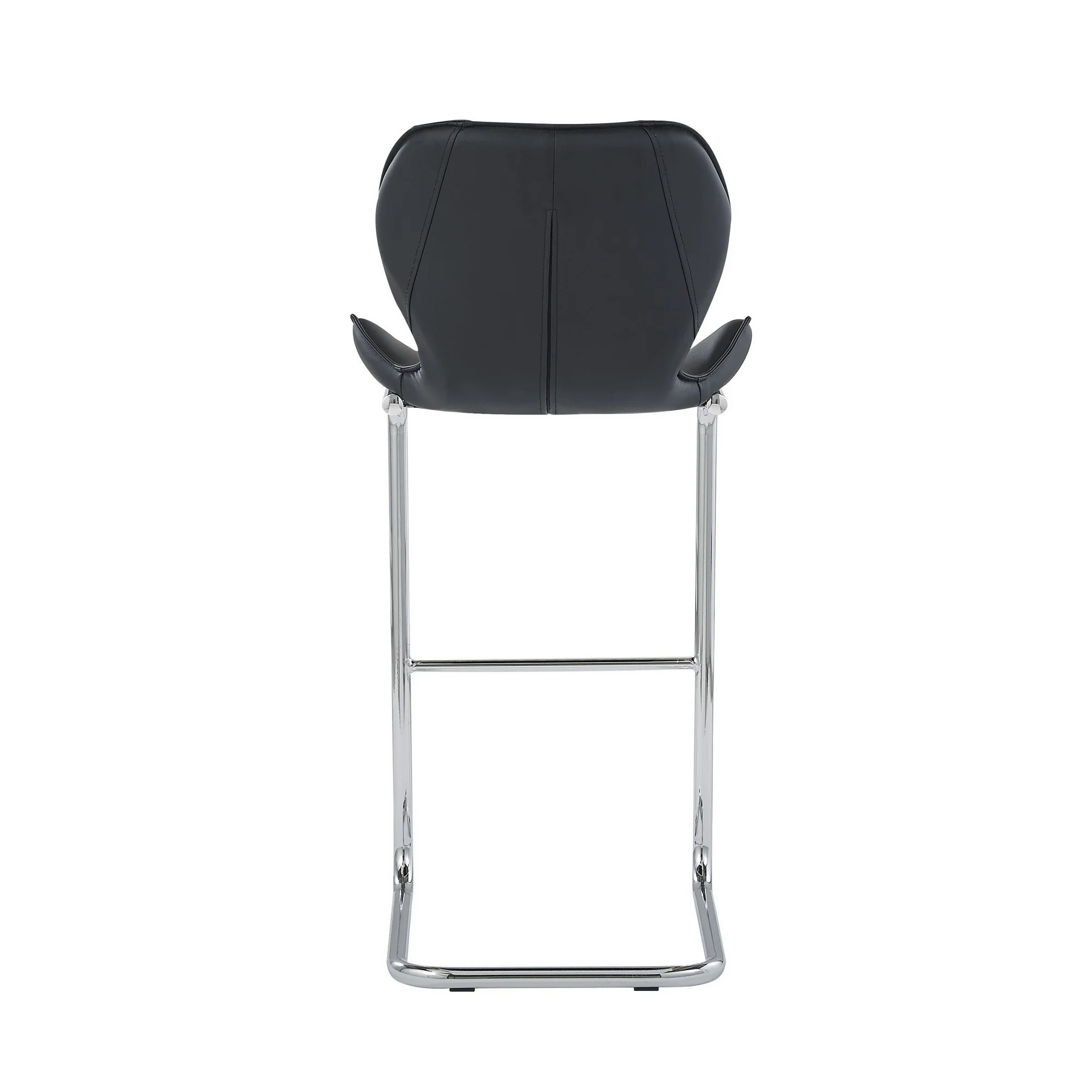 Set Of 4 Modern Black Barstools With Chrome Legs By Homeroots - Image 4